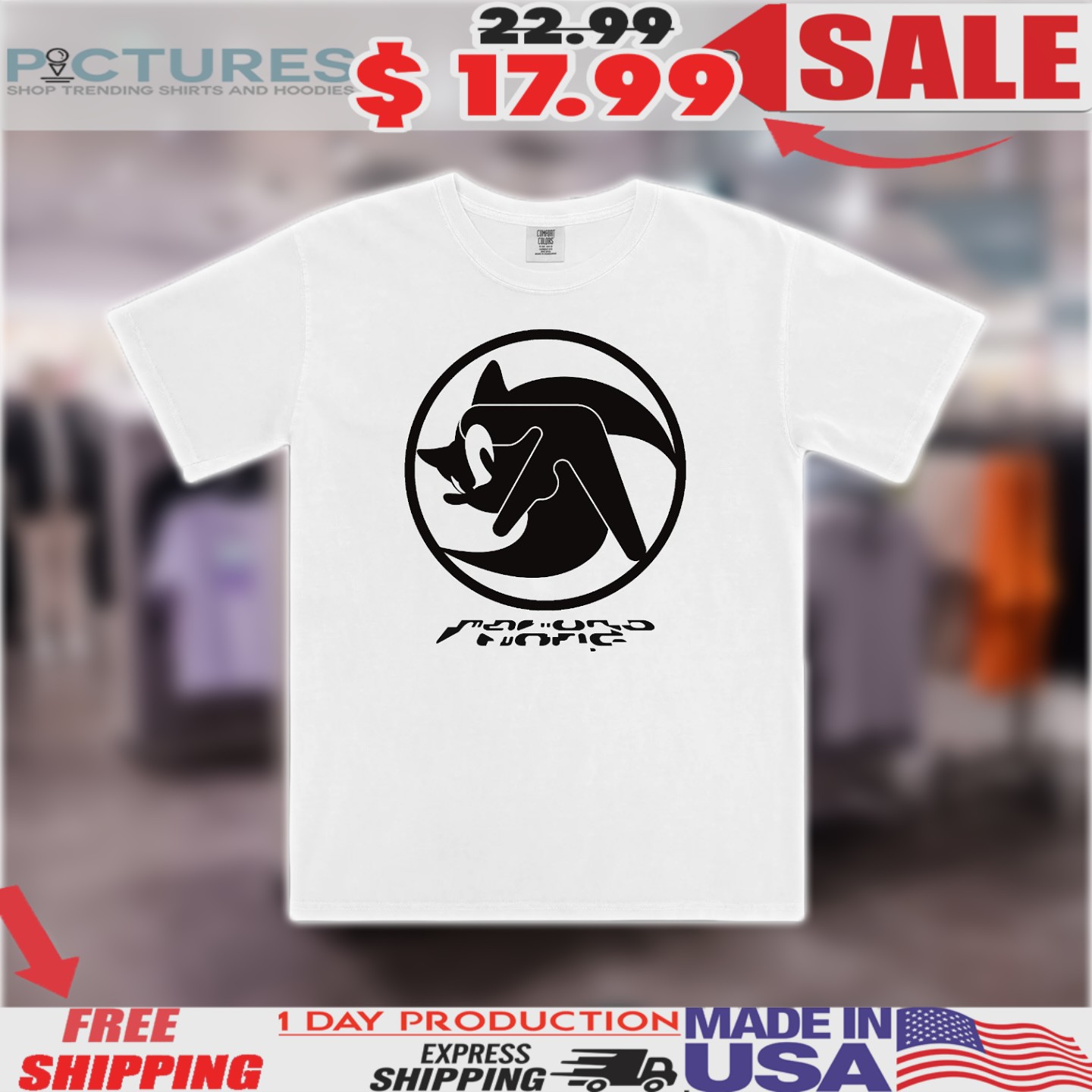 Sonic The Hedghog Black Icon Shirt
