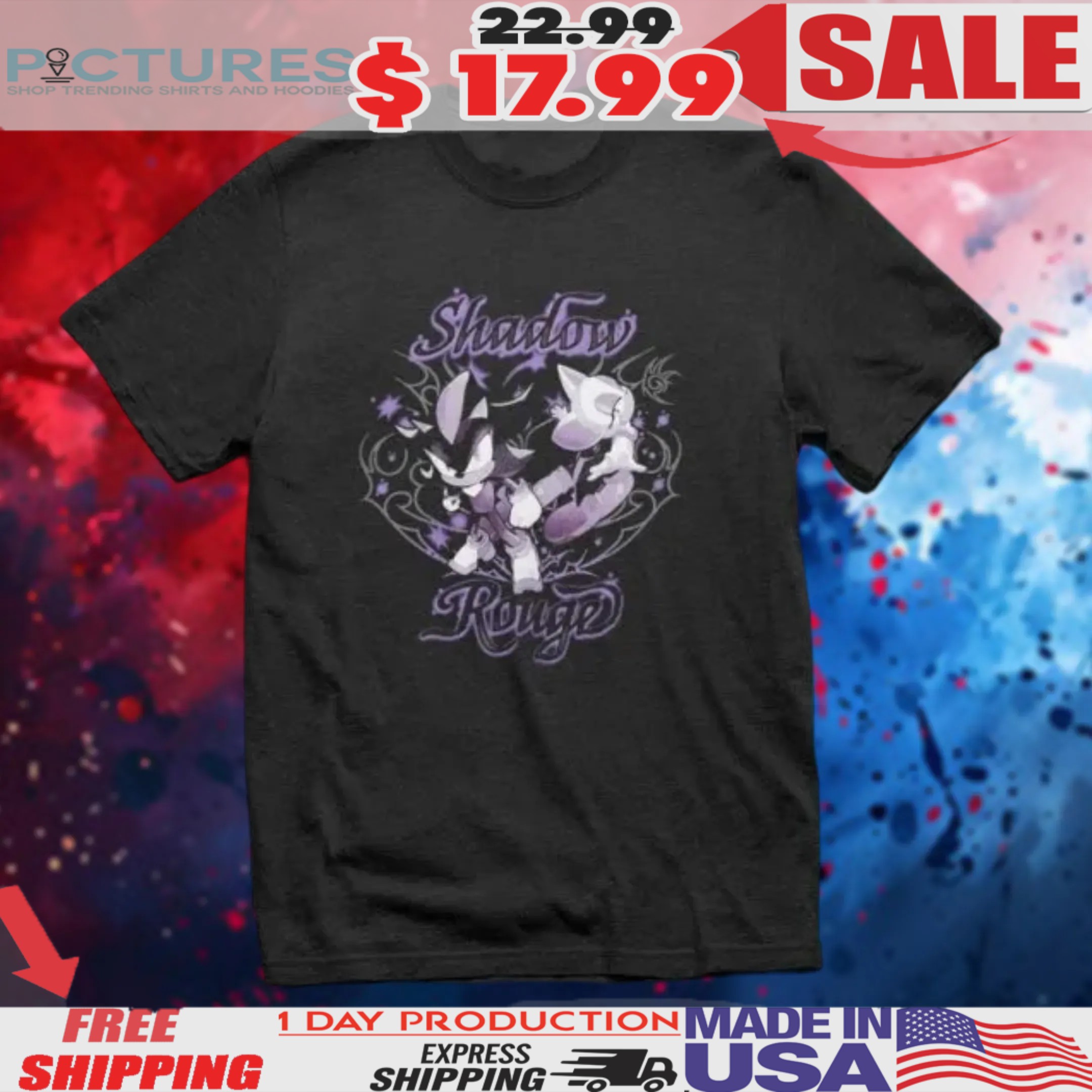 Sonic X Shadow Generations Shadow Rouge Girls Shirt