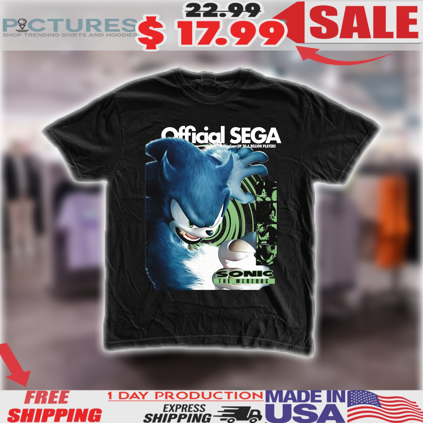 Sonic the Werehog Sega Dreamcast Shirt