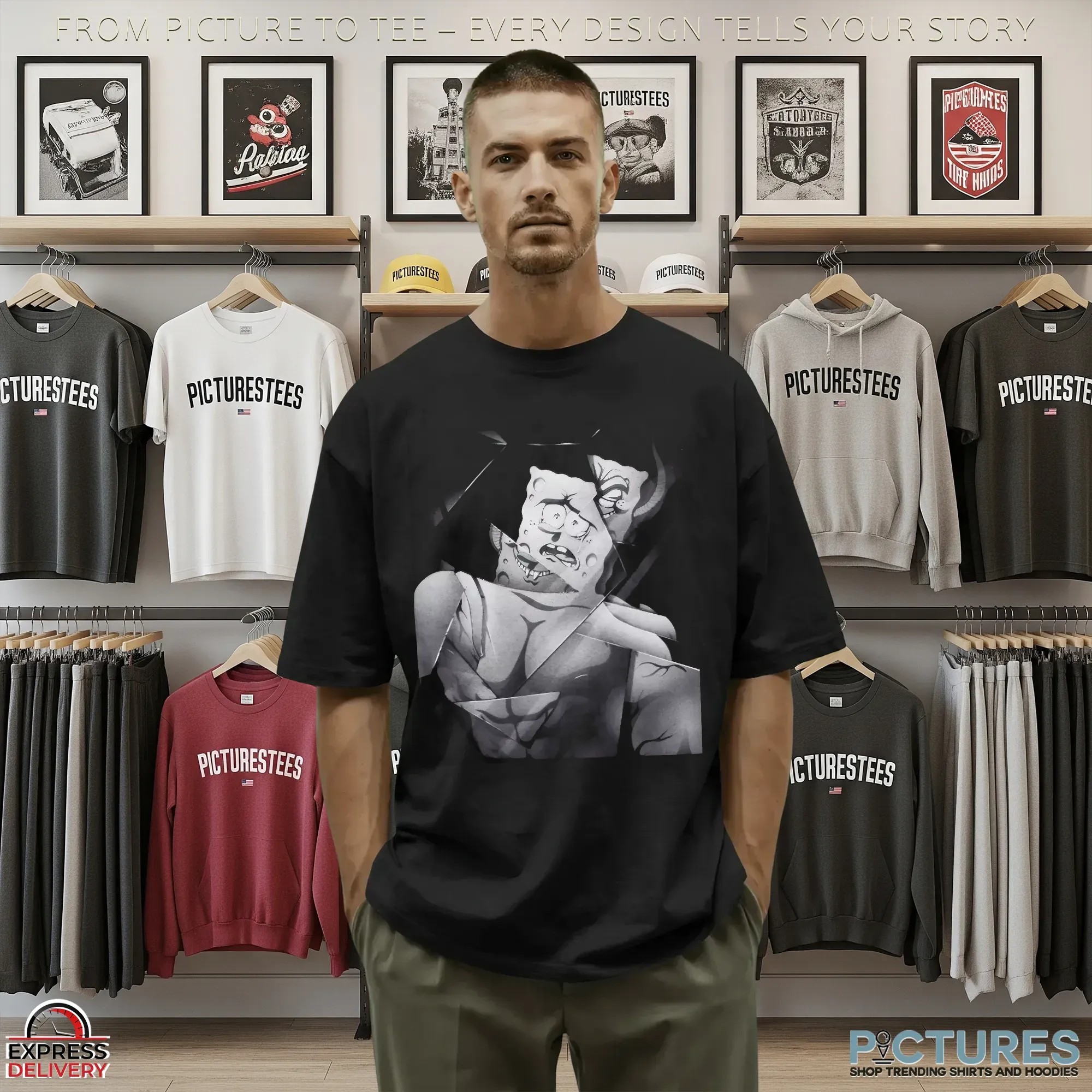 Spongebob Inner Demons B&W T Shirt