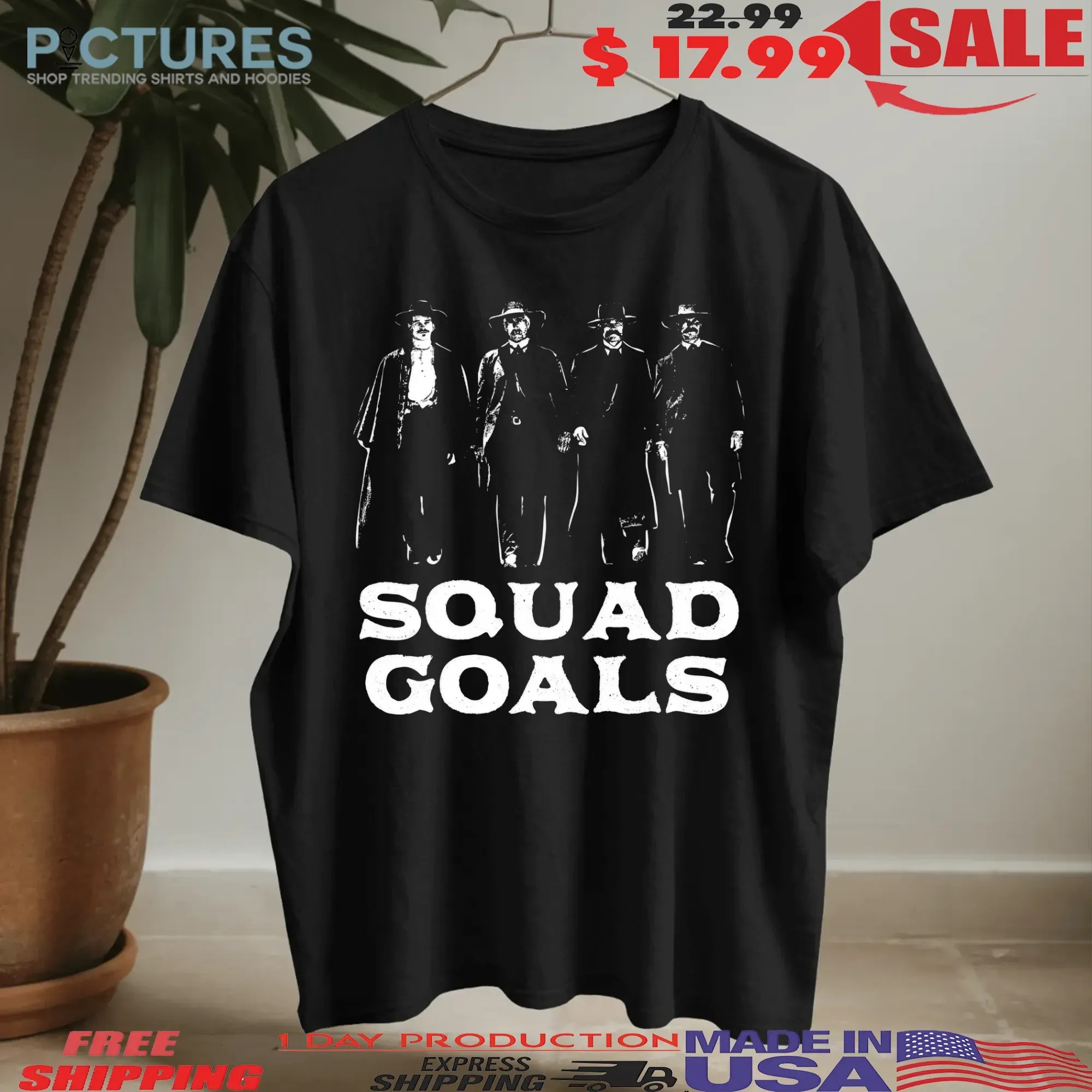Squad Goals Tombstone Silhouette Graphic T Shirt