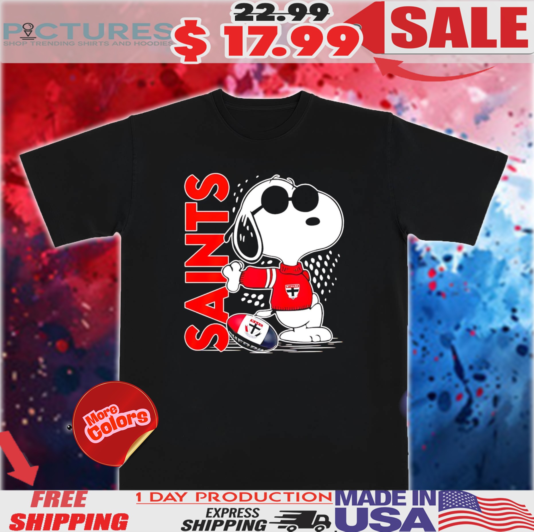 St Kilda Saints Snoopy player sport shirt