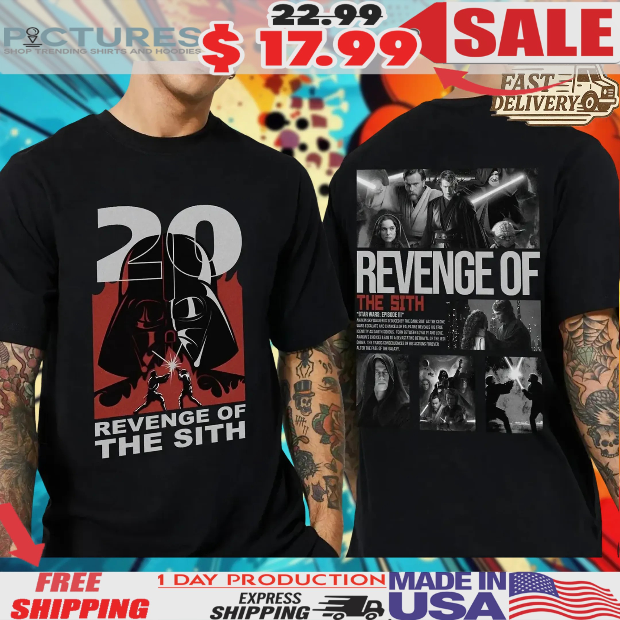 Starwars Revenge of The Sith 20th Anniversary Shirt 2 Starwars Revenge of The Sith 20th Anniversary Shirt
