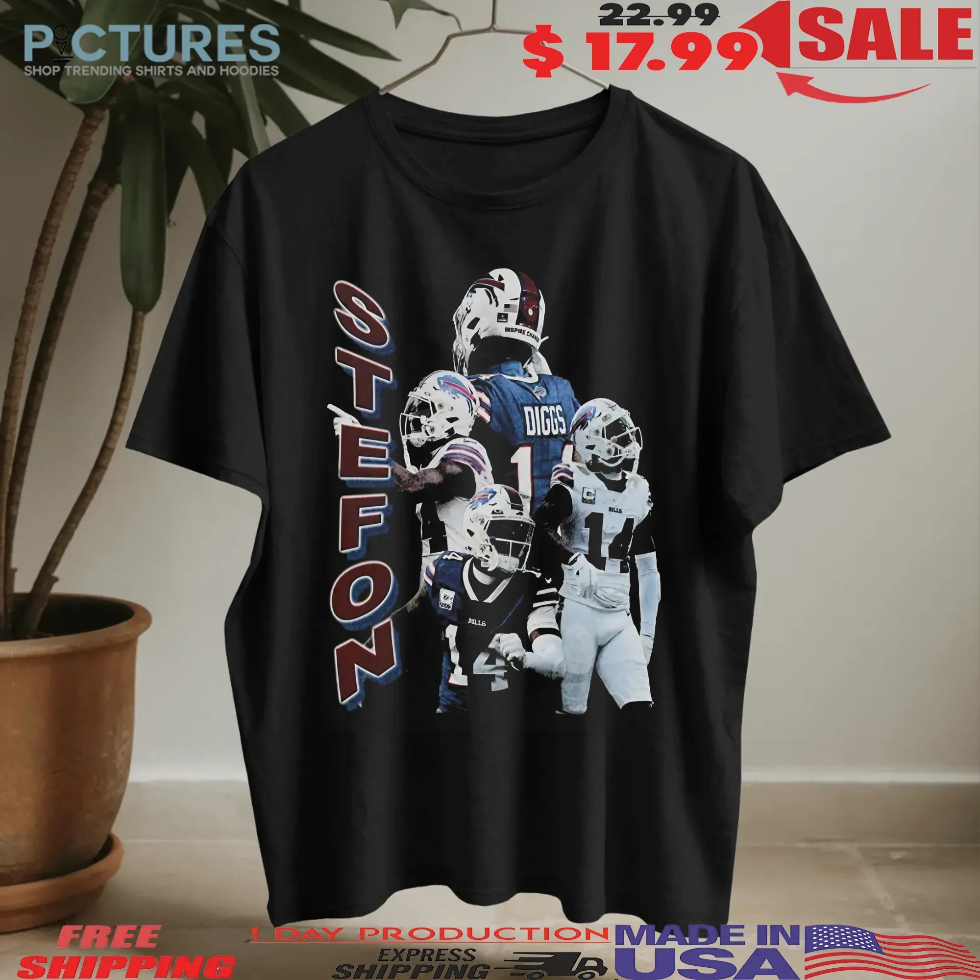 Stefon Diggs New England Patriots Football Player Collage T Shirt