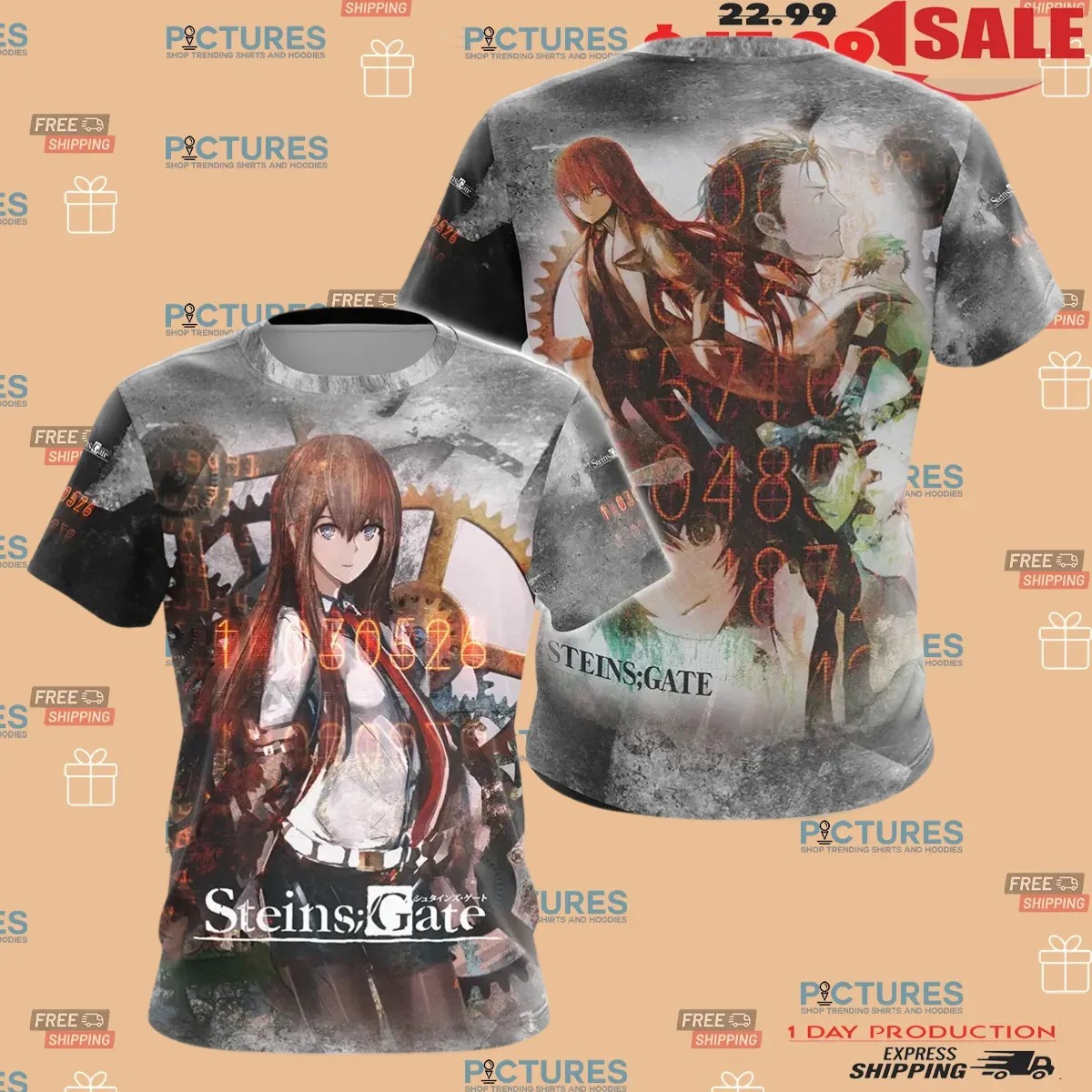 Steins;Gate Anime All-Over-Print T Shirt 2 Steins;Gate Anime All-Over-Print T Shirt