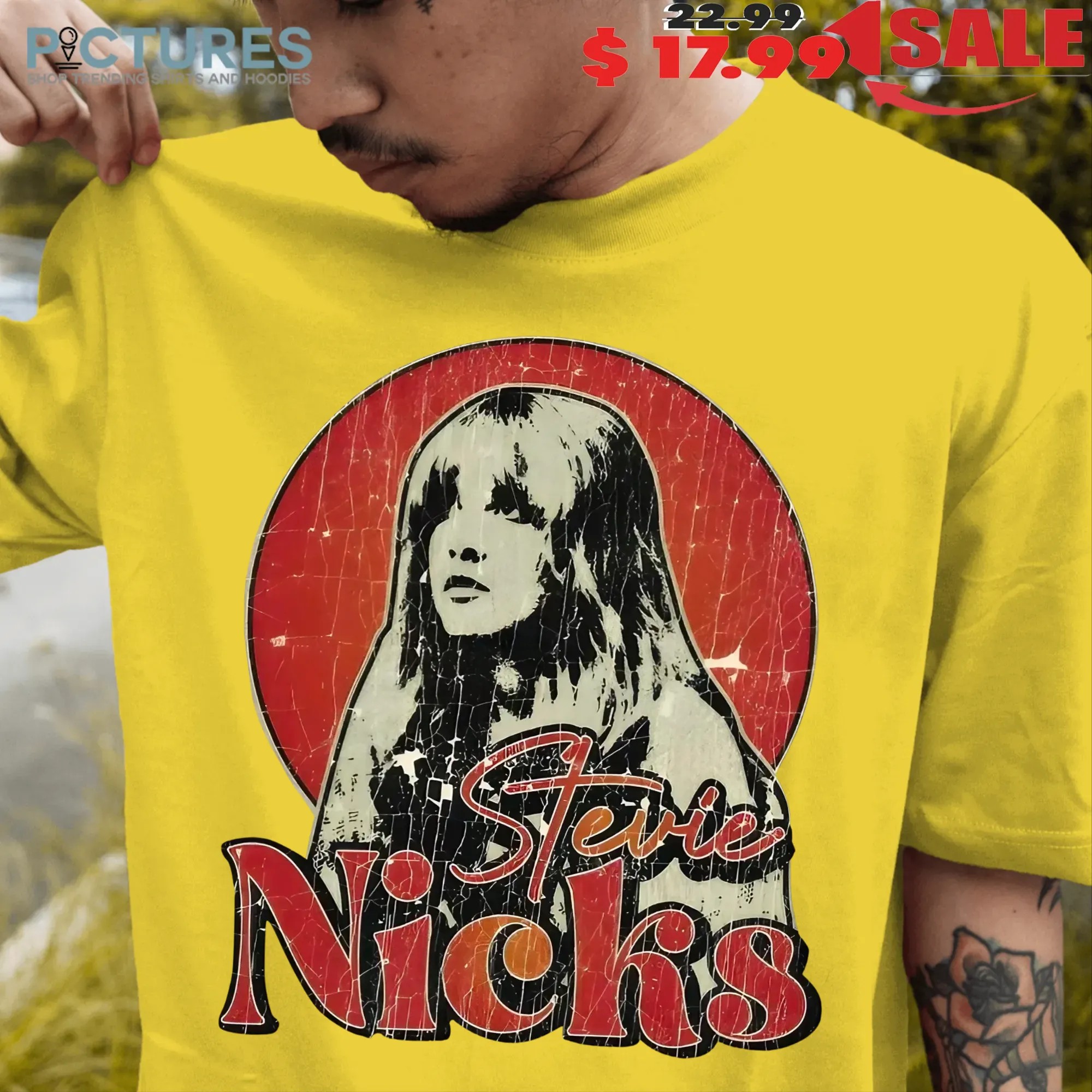 Stevie Nicks Rock Music Vintage Retro Cracked Effect Graphic Concert T Shirt