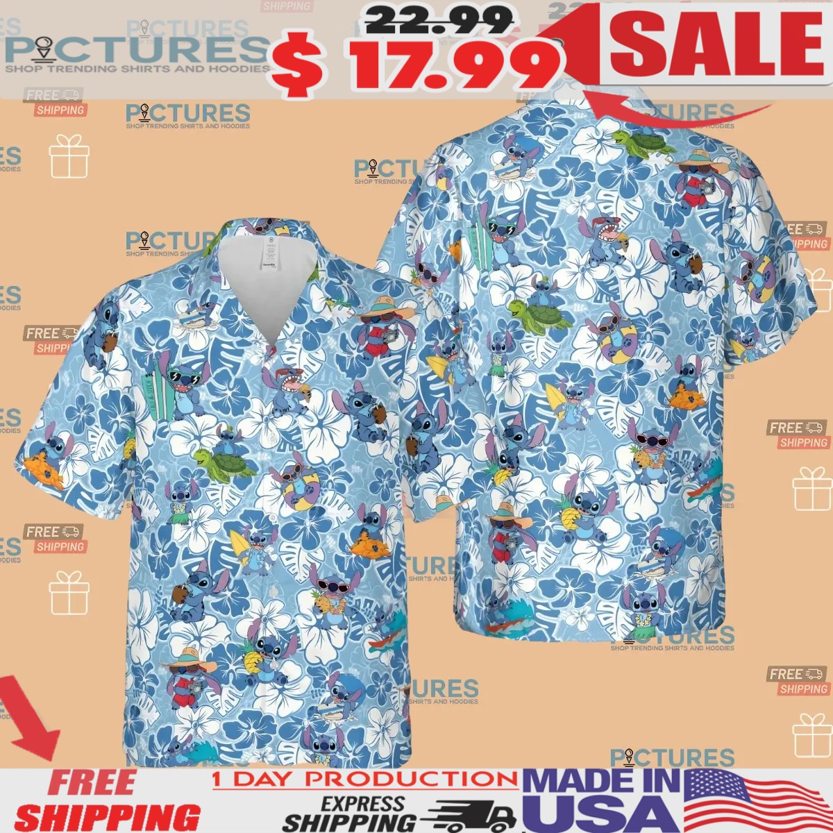 Stitch Disney Summer Aloha Floral Hawaiian Shirt 2 Stitch Disney Summer Aloha Floral Hawaiian Shirt