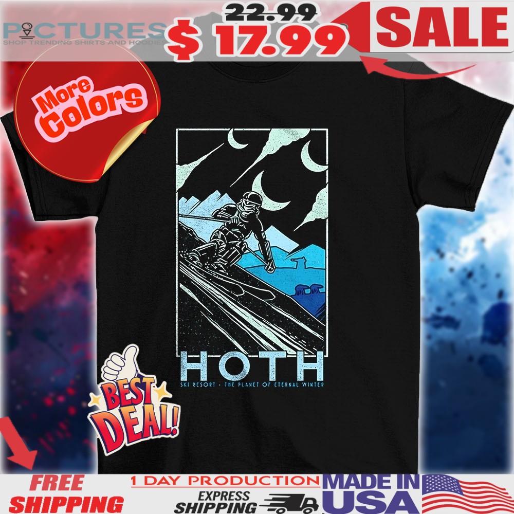 Stormtrooper skiing on Planet Hoth Ski resort The Planet of Eternal Winter shirt