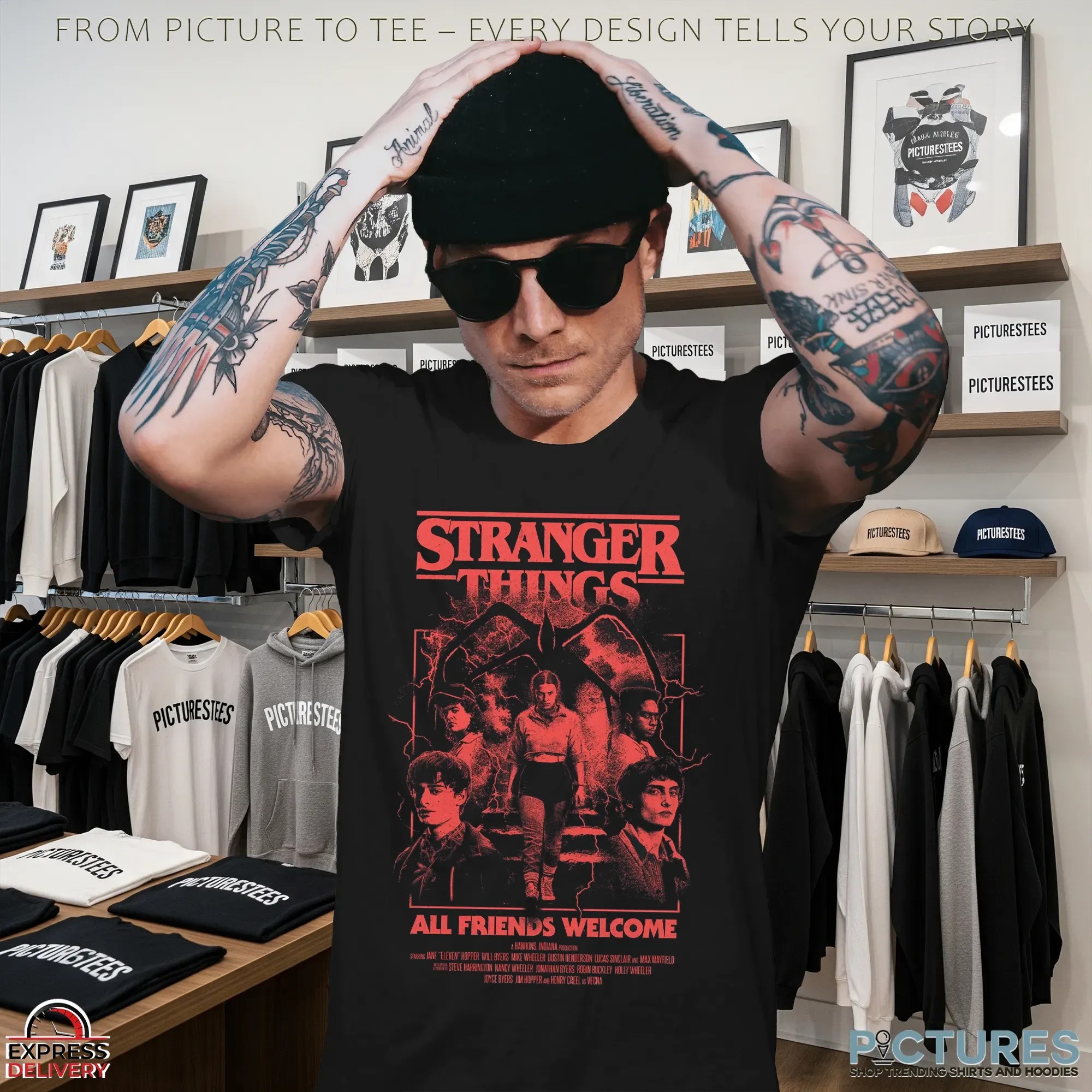 Stranger Things All Friends Welcome Poster T Shirt