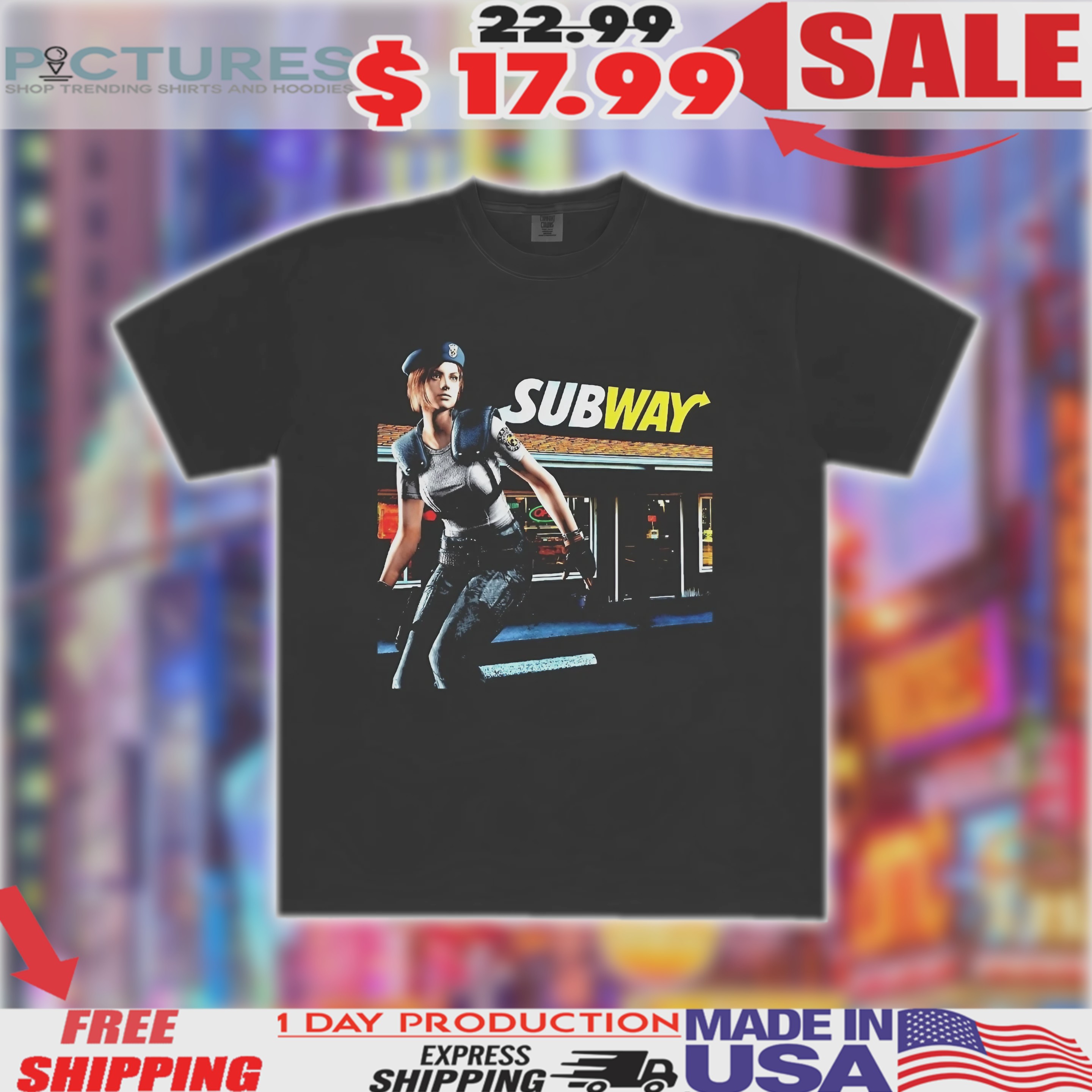 Subway Jill Valentine Resident Evil Jill Sandwich Shirt
