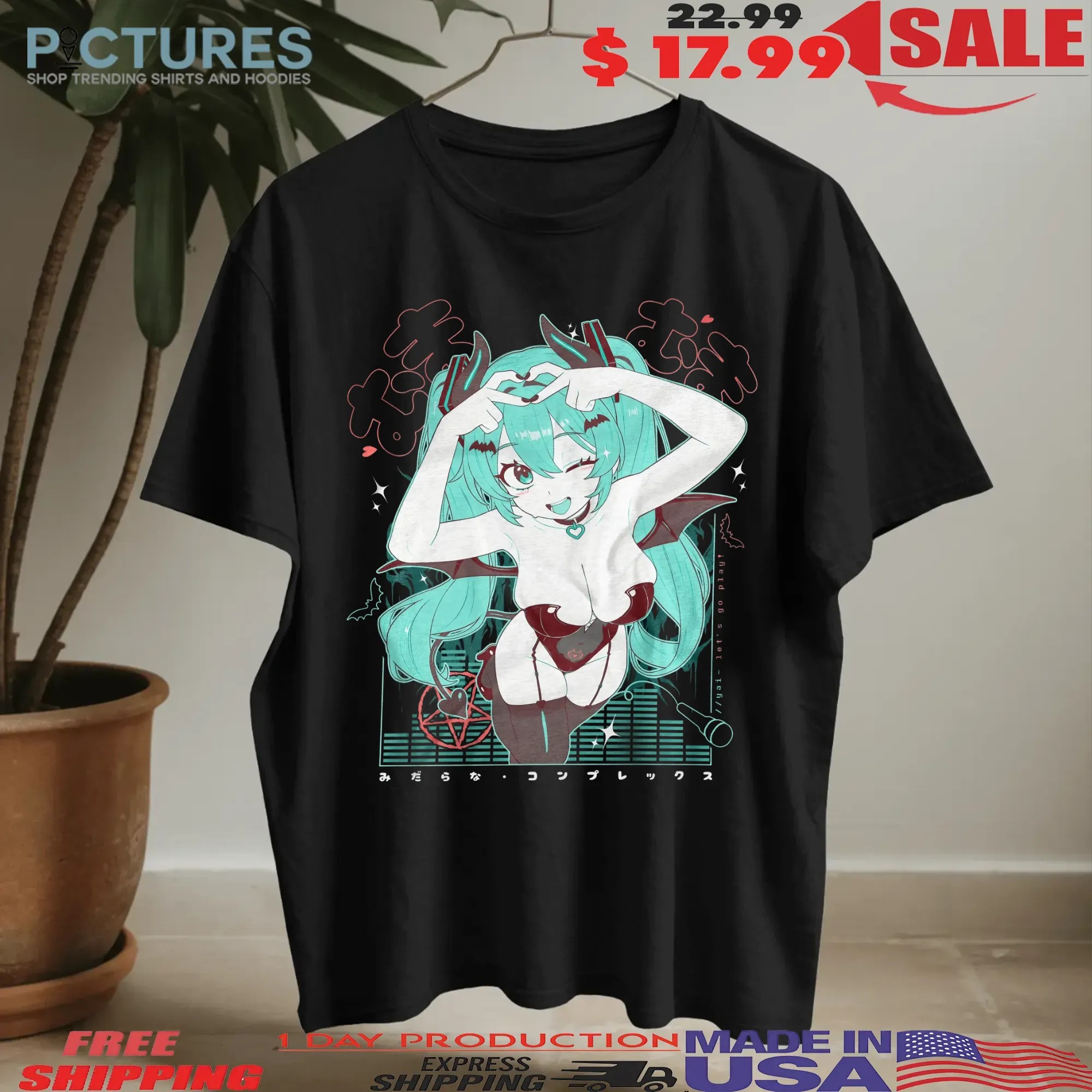 Succubus Miku Sexy Pose Graphic T Shirt