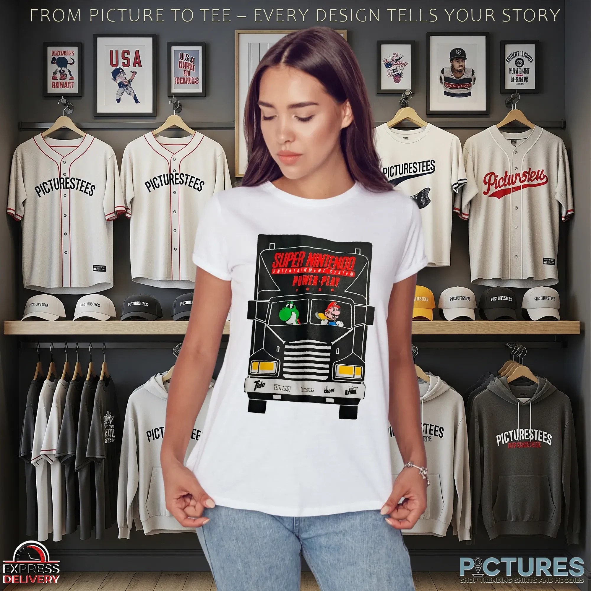 Super Nintendo Mario Entertainment System Power Play Tour Fall 1992 T Shirt