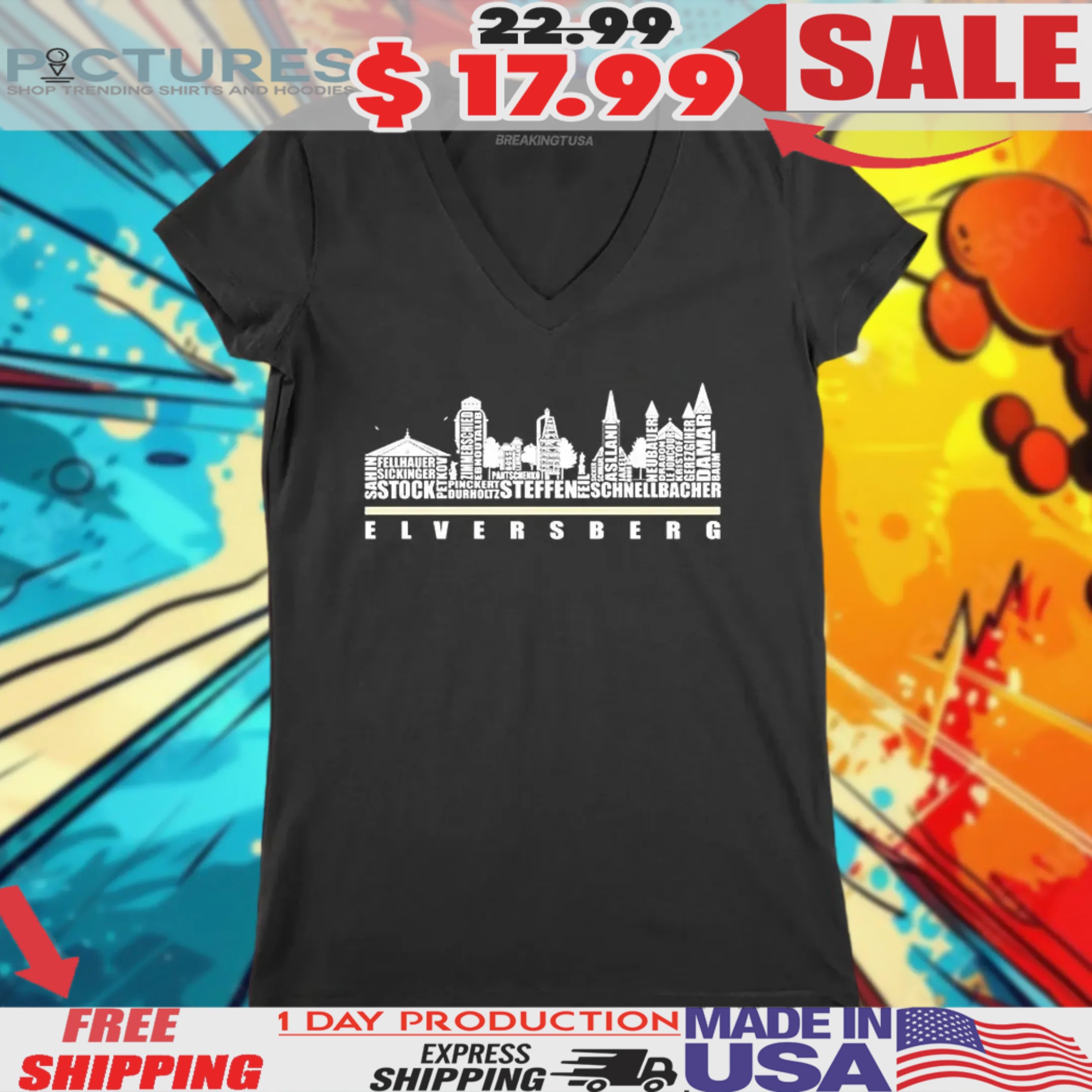 Sv Elversberg Fc Players Names City Skyline Shirt