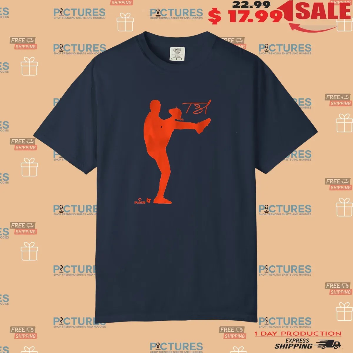 Tarik Skubal Detroit Tigers Baseball Silhouette T Shirt