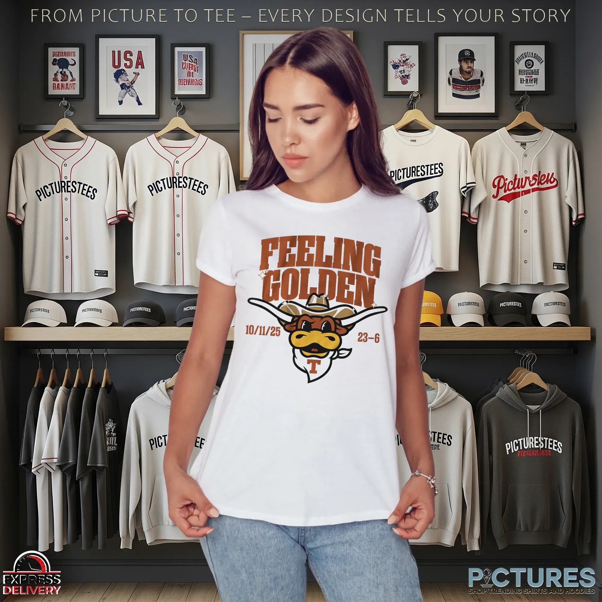 Texas Longhorns Football Feeling Golden Mascot T Shirt