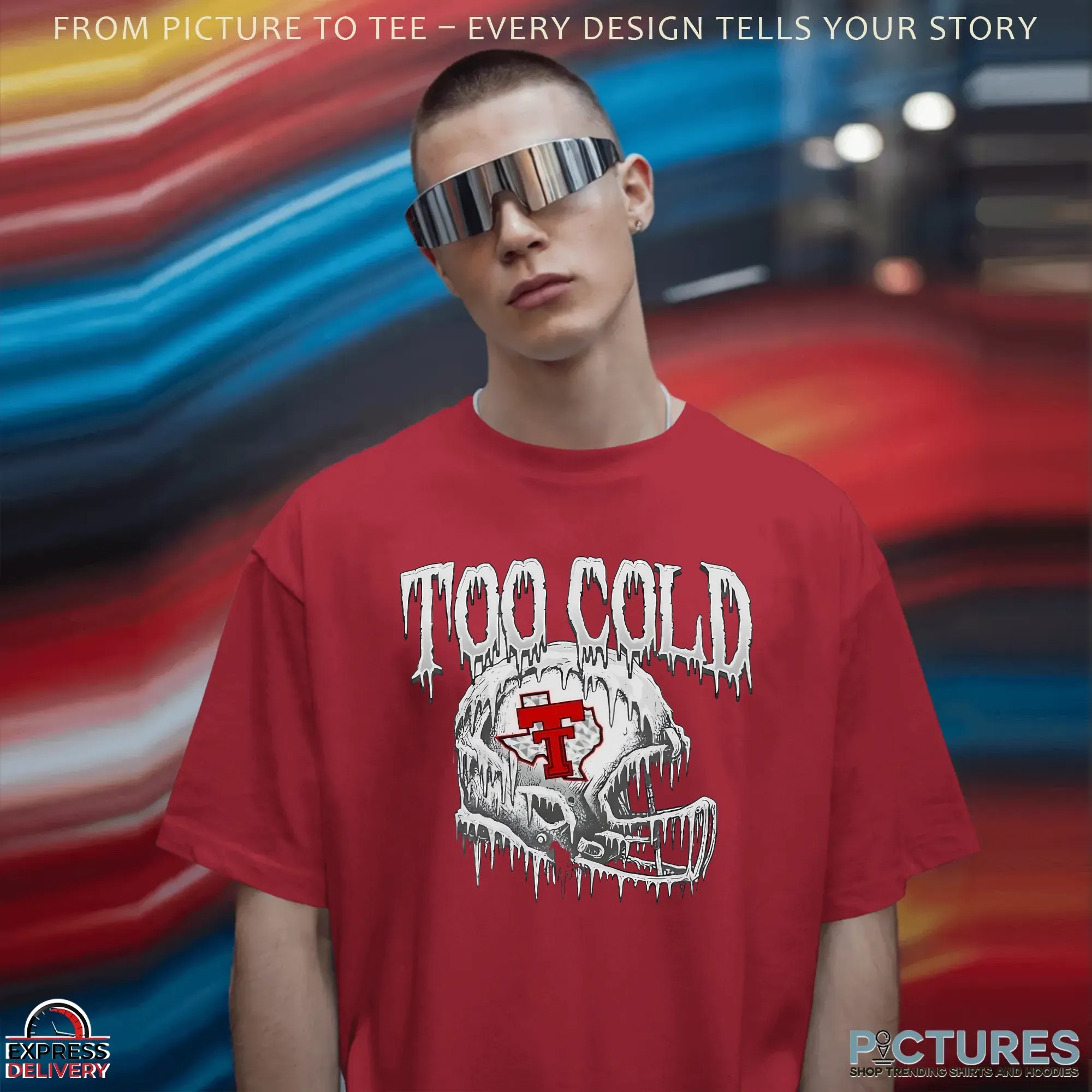 Texas Tech Football Too Cold Helmet T Shirt
