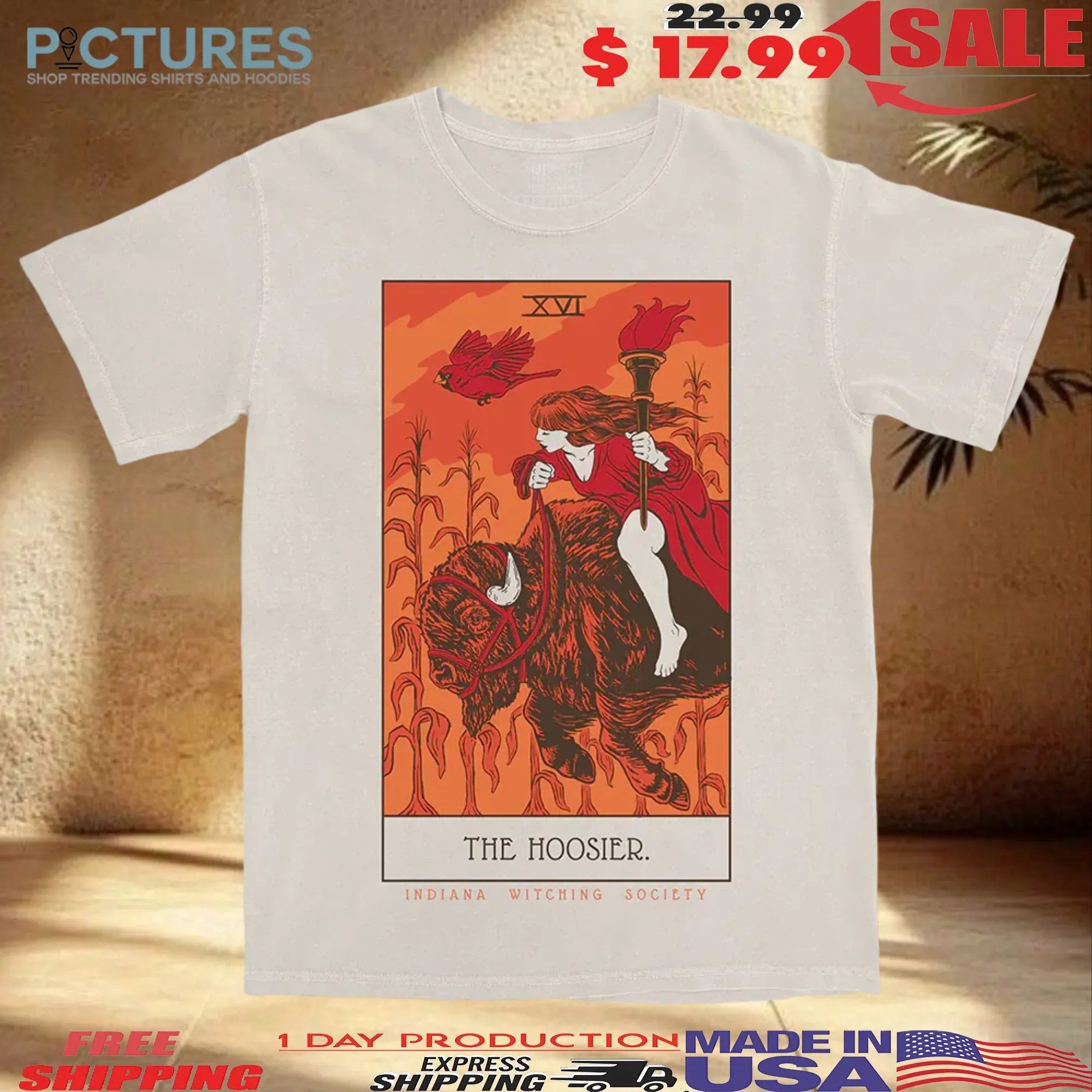 The Hoosier Indiana Witching Society Tarot Card T Shirt