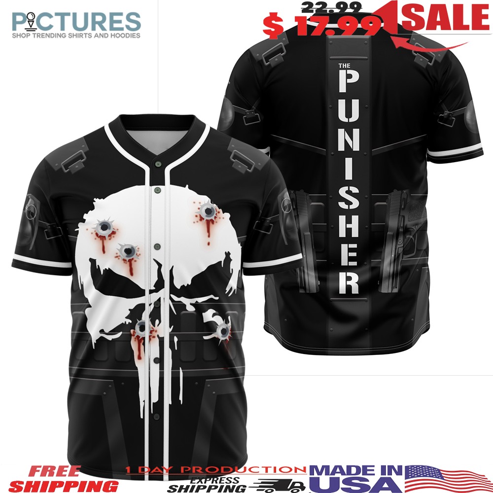 The Punisher Cosplay Marvel Baseball Jersey