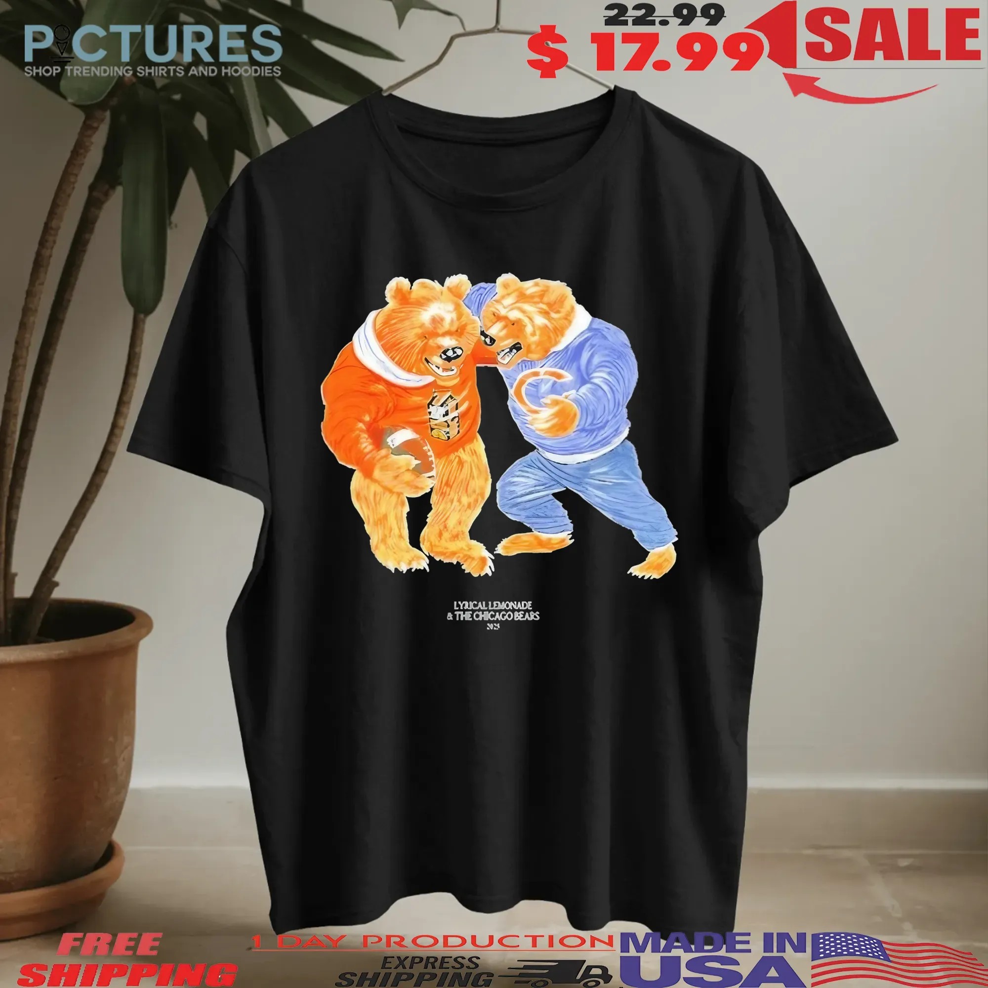 The Tackle Bear Lyrical Lemonade And Chicago Bears Juiceman 2025 T Shirt