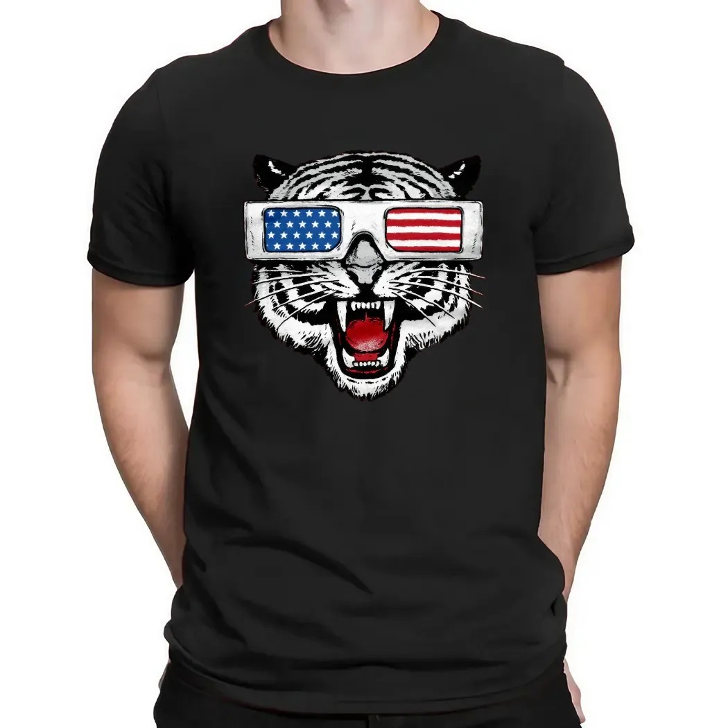 Tiger Wearing American Shades Sunglasses T Shirt