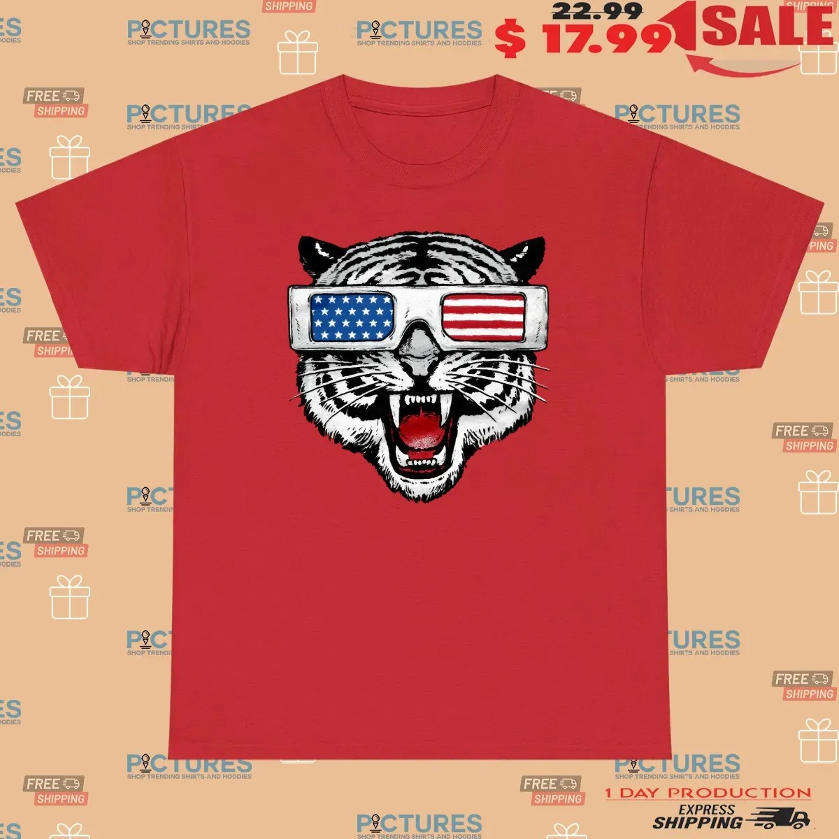 Tiger Wearing American Shades Sunglasses T Shirt