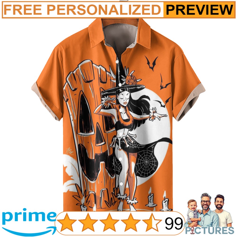 Tiki And Witch Halloween 3D All Over Print Shirt 5 Tiki And Witch Halloween 3D All Over Print Shirt