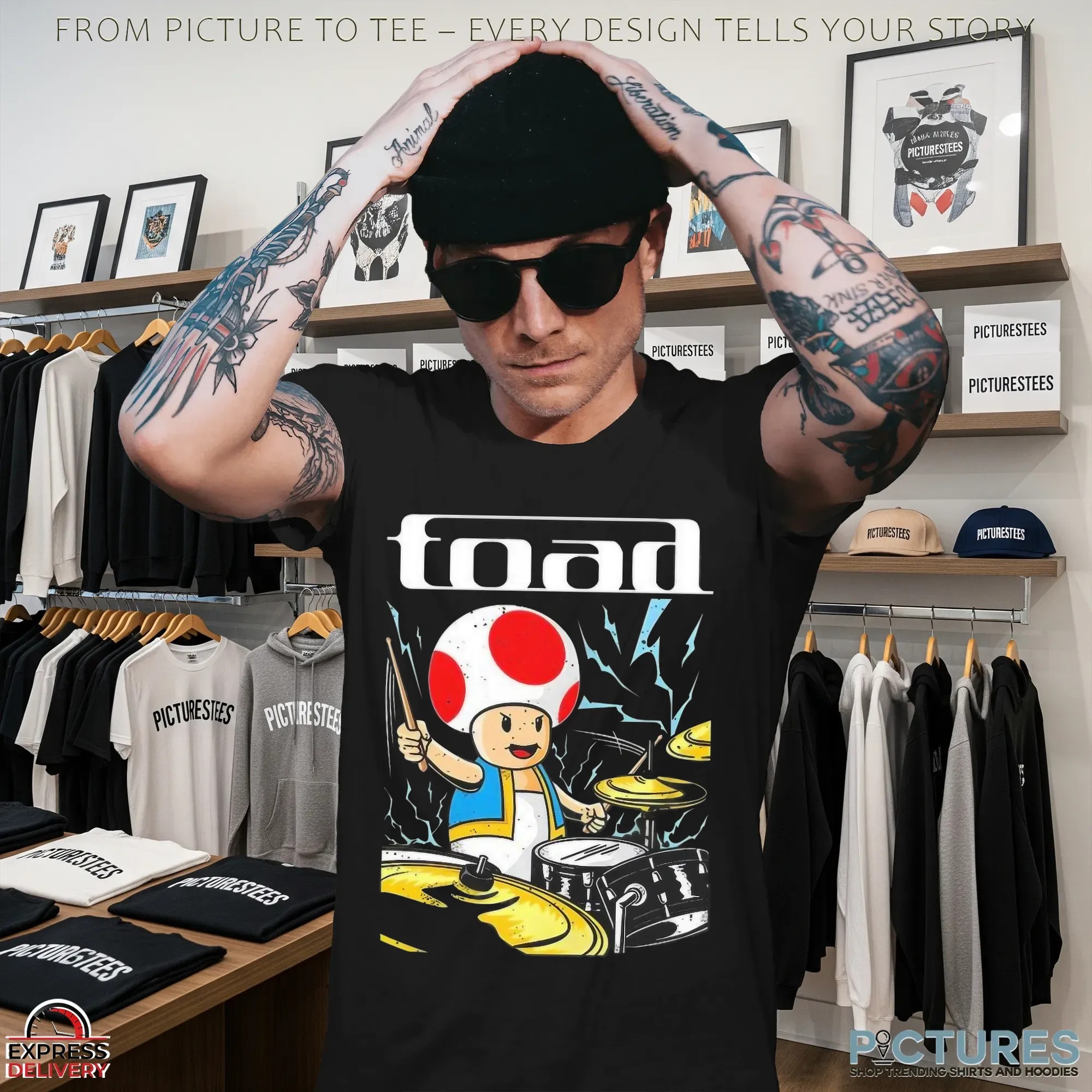 Toad Tool Band Drummer Graphic T Shirt 9 Toad Tool Band Drummer Graphic T Shirt
