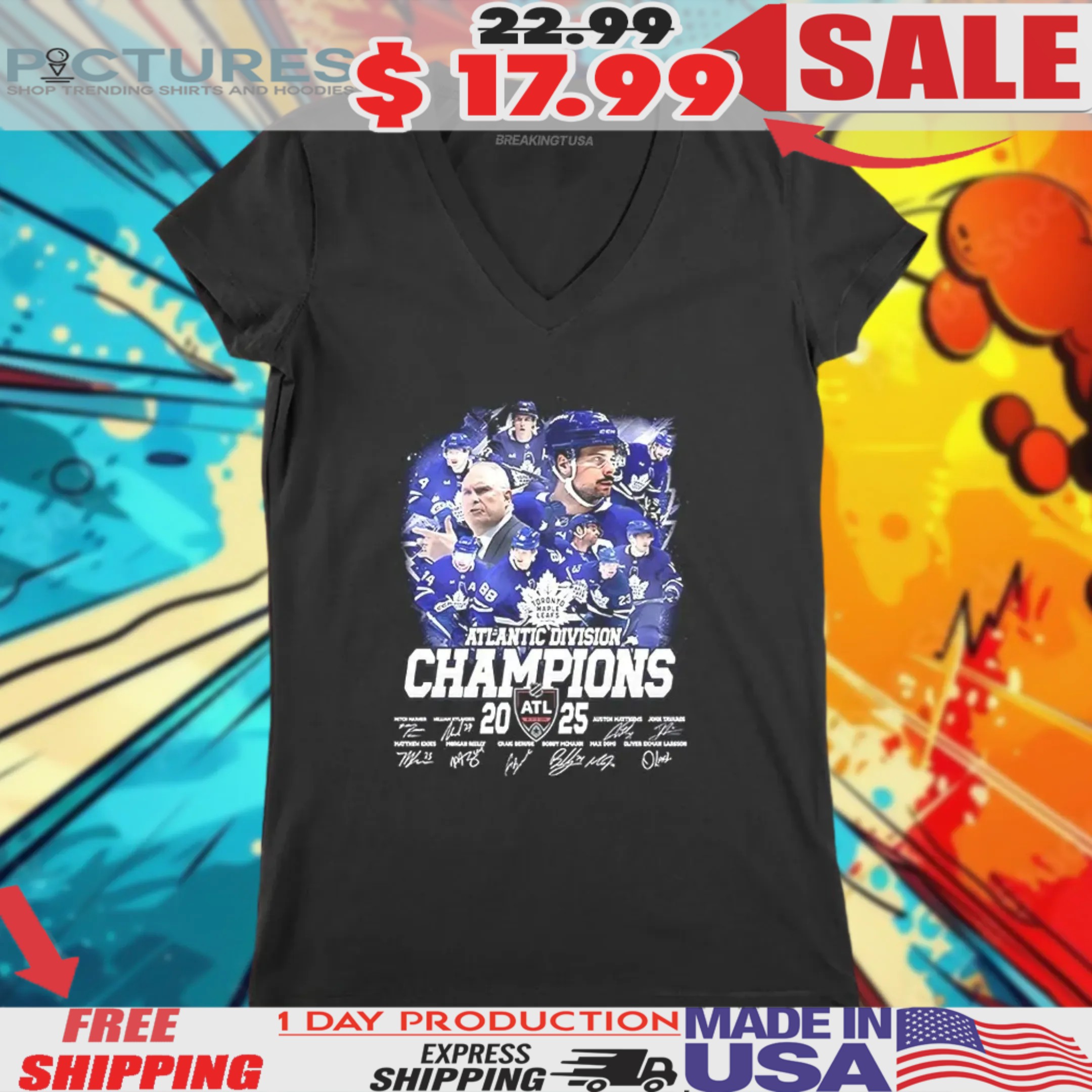 Toronto Maple Leafs 2025 Atlantic Division Champions Signature Shirt