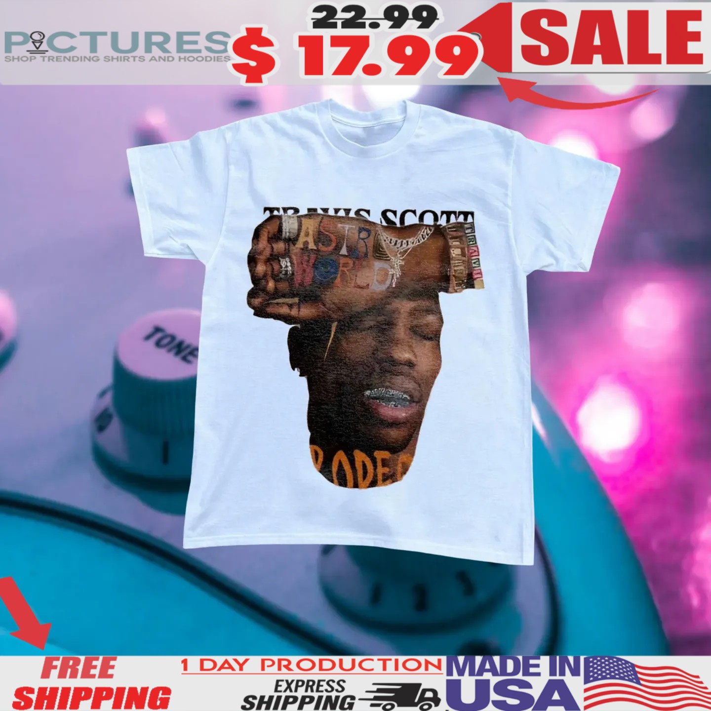 Travis Scott Astro World Ransom Note Letters Shirt