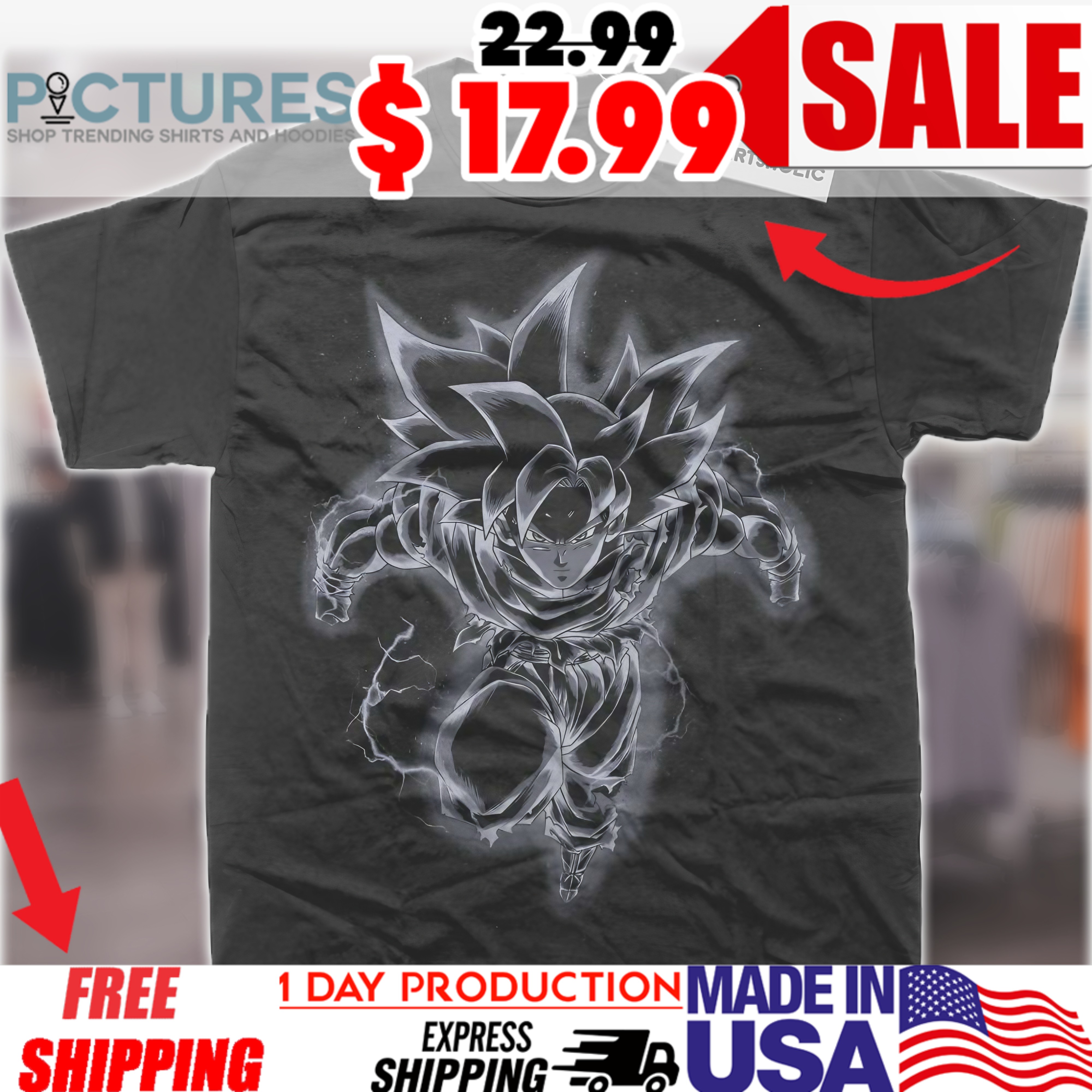 Ultra Instinct Son Goku Dragon Ball Dynamic Pose Anime Streetwear Shirt