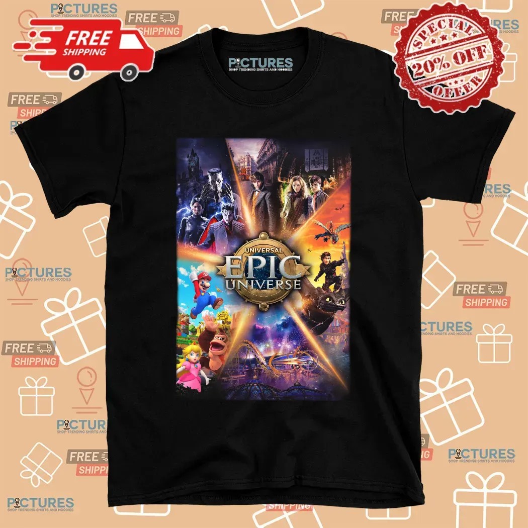 Universal Epic Universe Grand Opening May 22 2025 Key Art Poster T Shirt