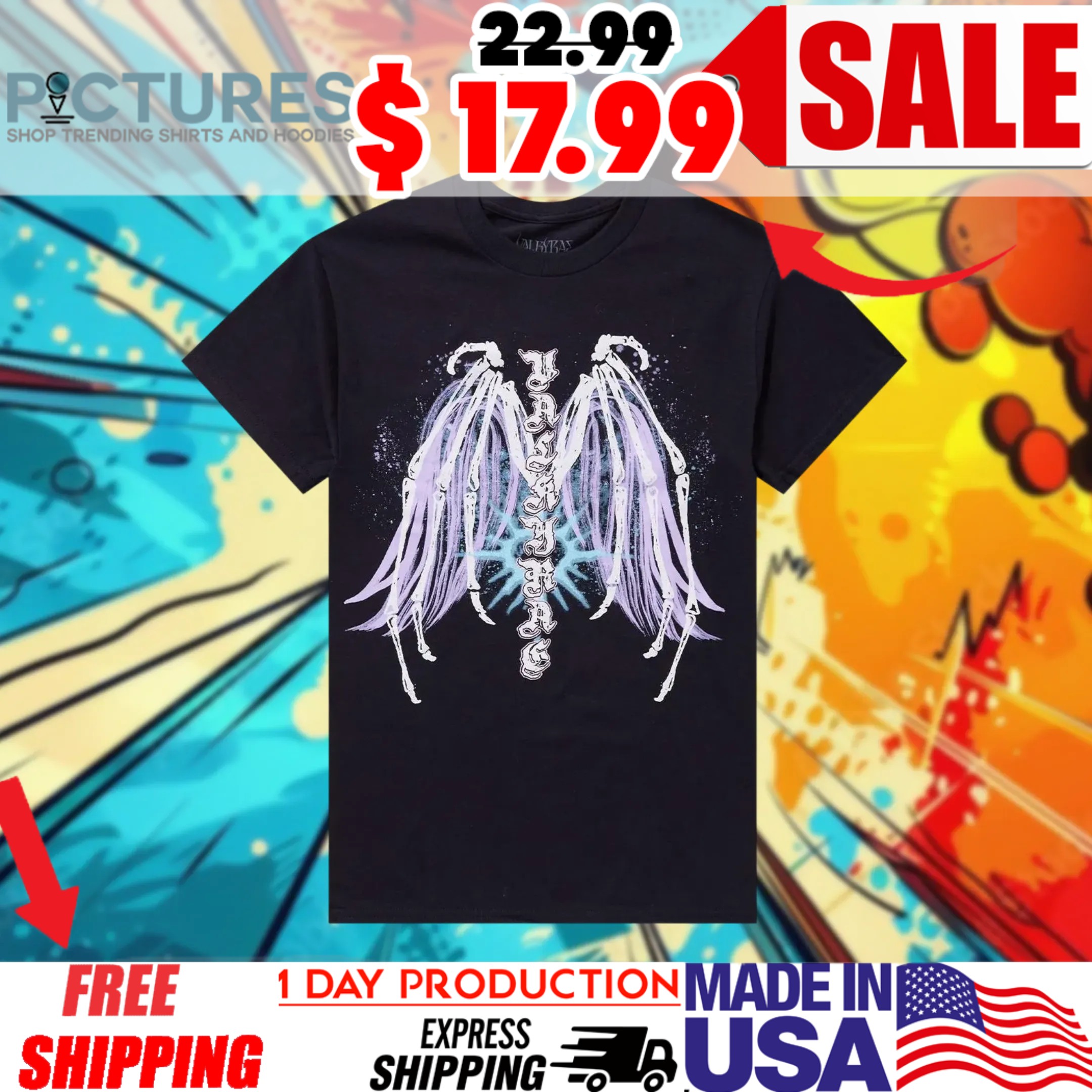 Valkyrae Wings Bone Shirt