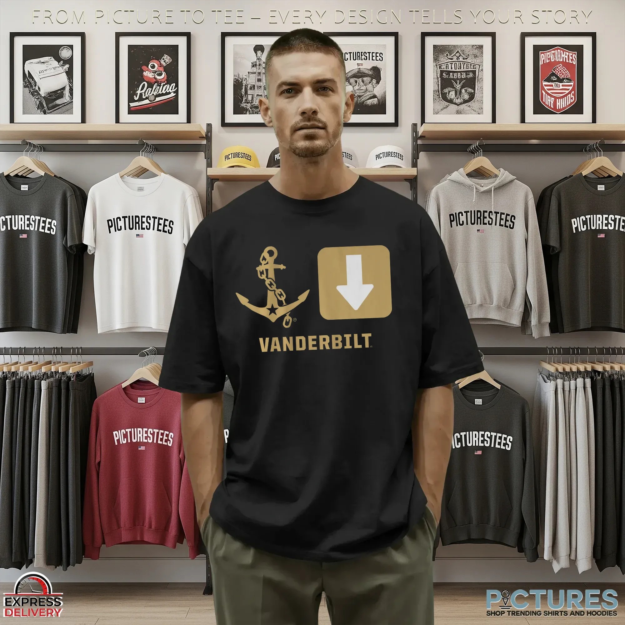 Vanderbilt Commodores Anchor Down Symbols T Shirt 9 Vanderbilt Commodores Anchor Down Symbols T Shirt