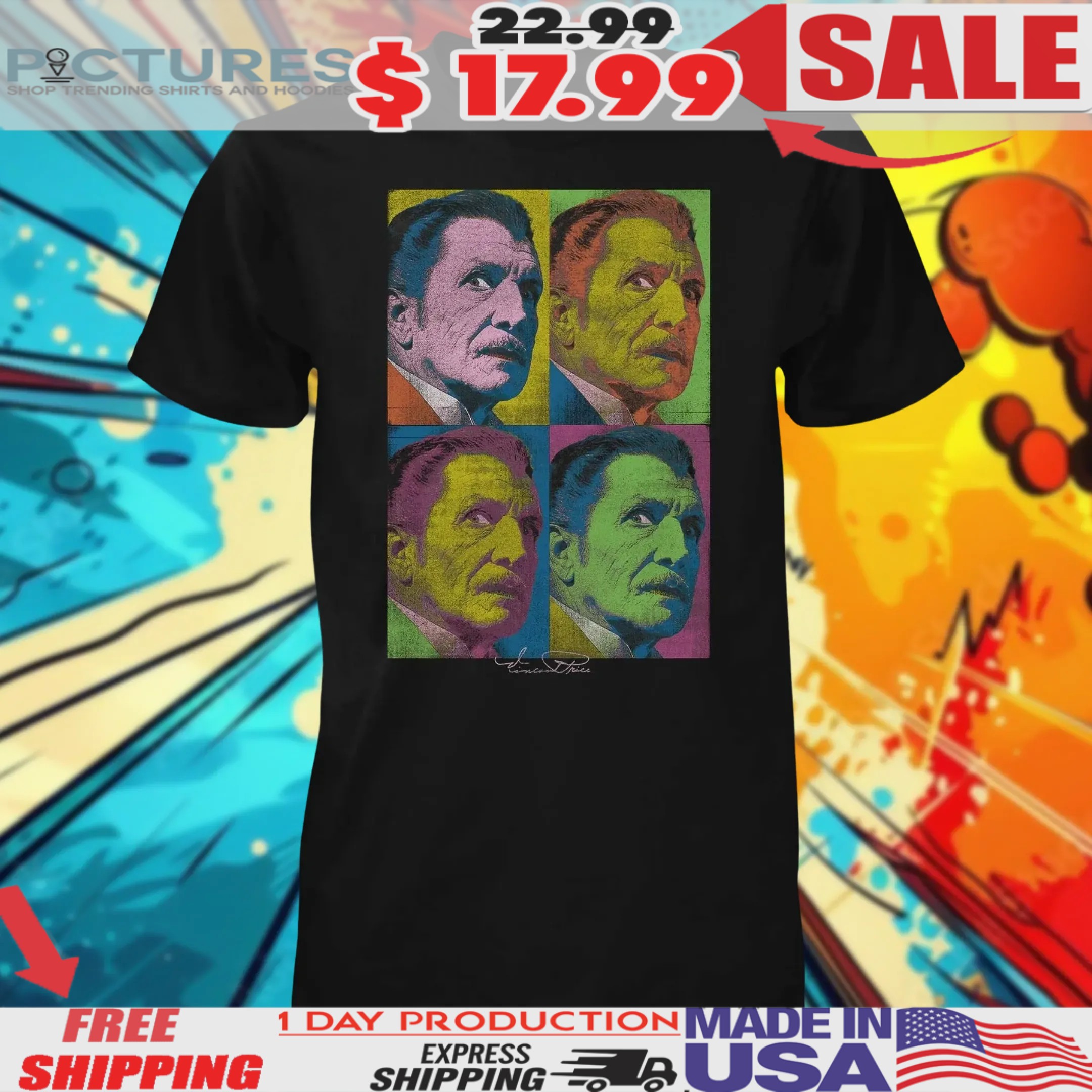 Vincent Price Pop Art Shirt