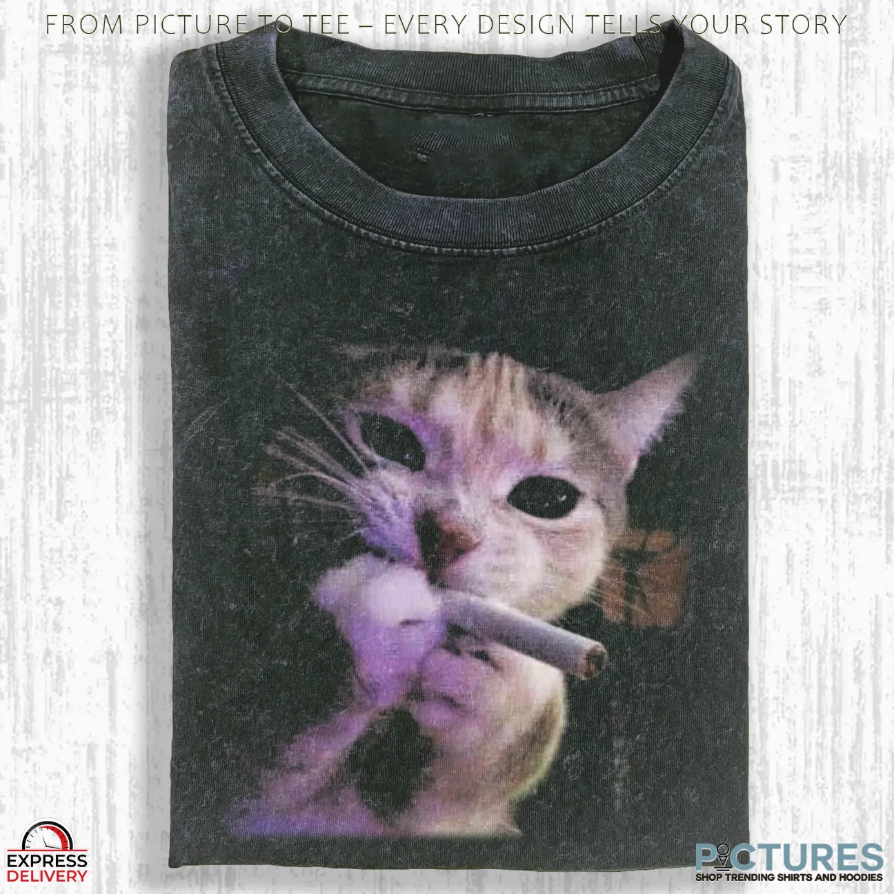 Wacky Cat Smoking T-shirts
