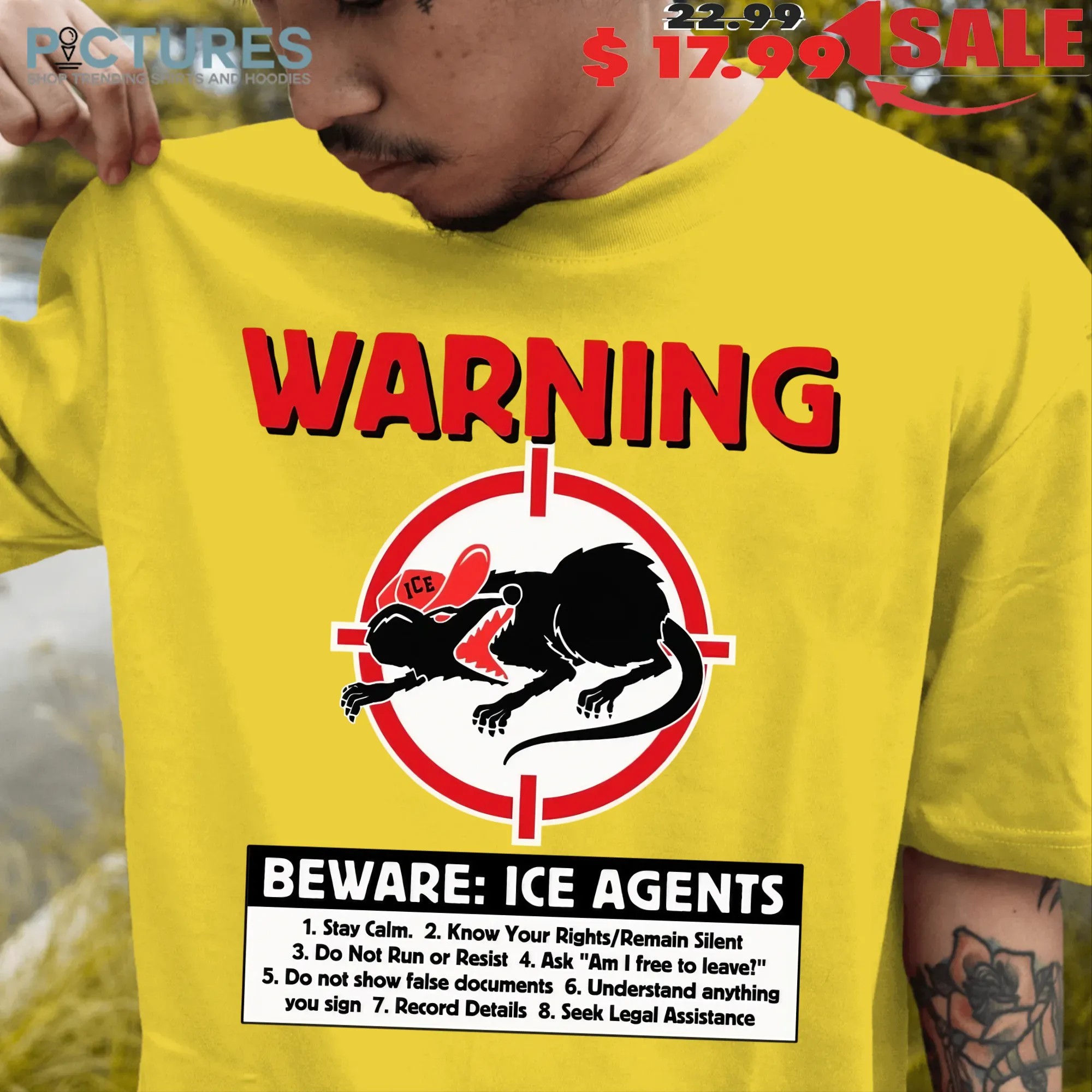 Warning Beware Ice Agents Rats T Shirt