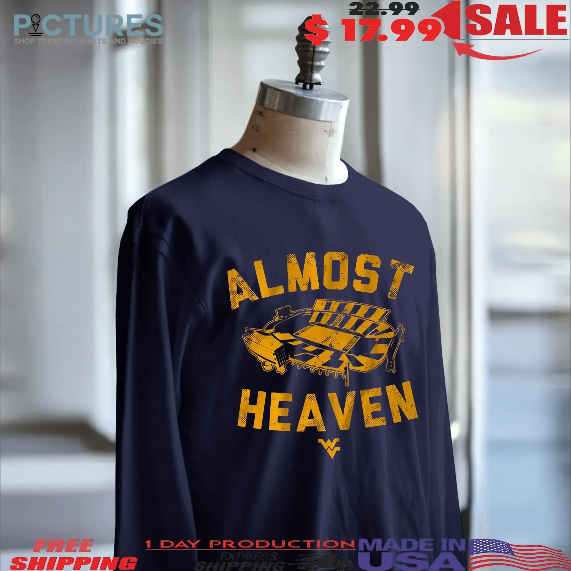 West Virginia Football Almost Heaven T Shirt