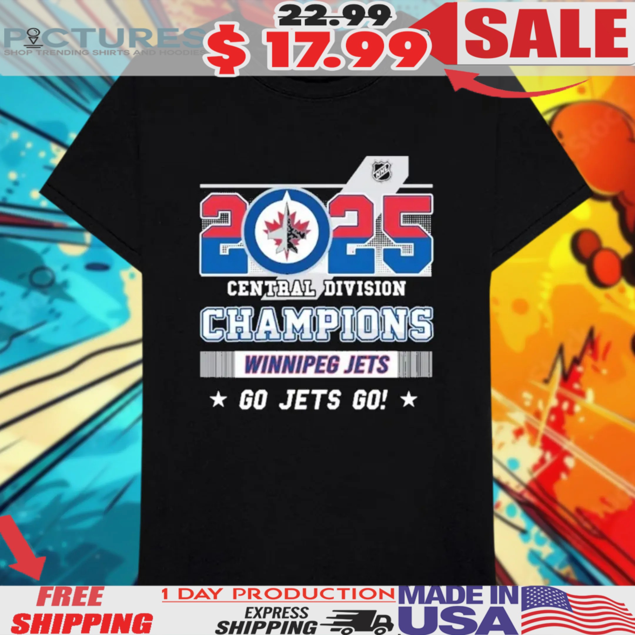Winnipeg Jets 2025 NHL Central Division Champions Go Jets Go Shirt 2 Winnipeg Jets 2025 NHL Central Division Champions Go Jets Go Shirt