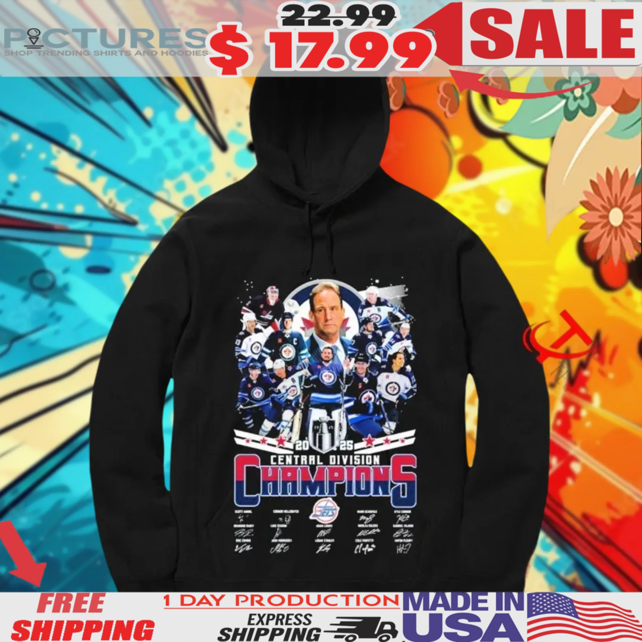 Winnipeg Jets Central Division Champions 2025 Signatures Shirt 2 Winnipeg Jets Central Division Champions 2025 Signatures Shirt