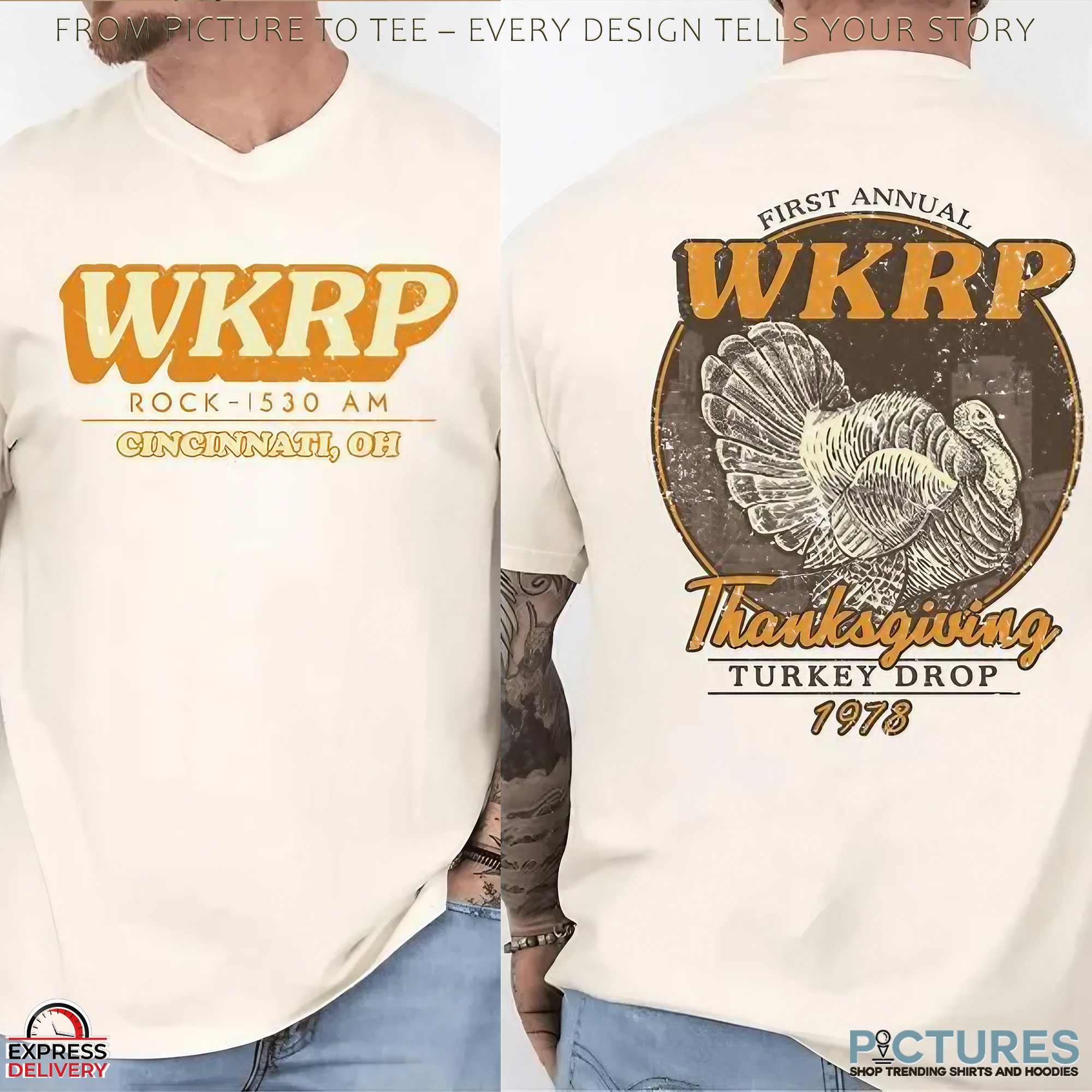 Wkrp Rock Cicinnati Oh Thanksgiving Turkey Drop 1978 T Shirt
