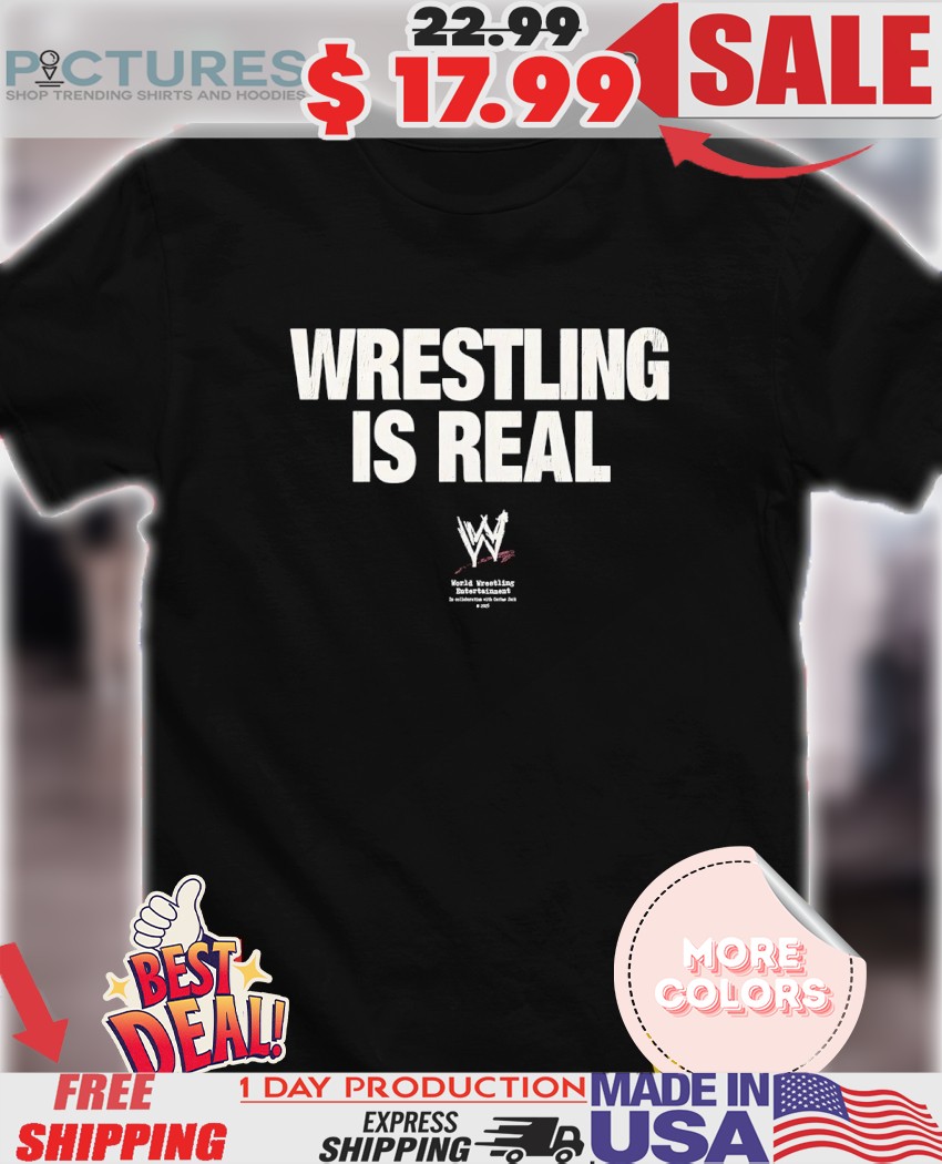 Wrestling is real WWF Unreleased logo shirt