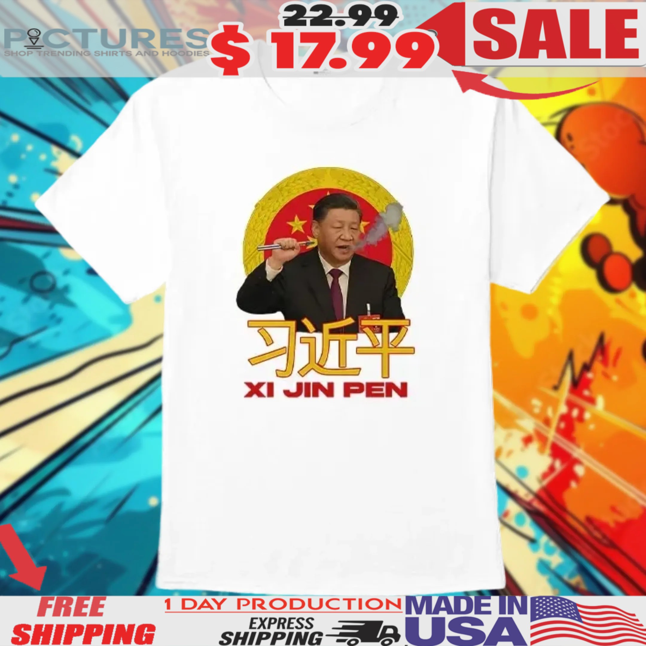 Xi Jin Pen Xi Jinping Cigarettes Smoke Shirt