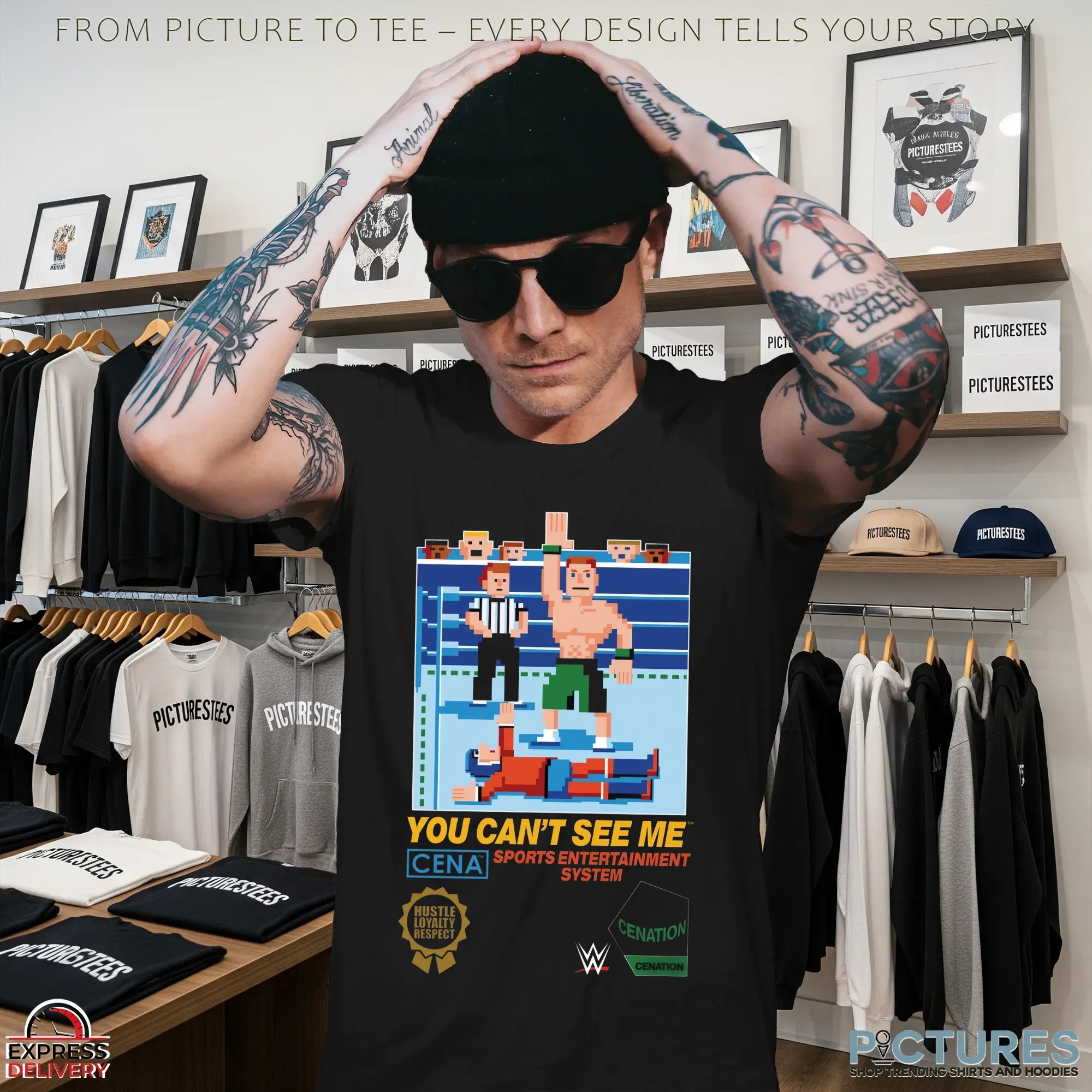 You Can't See Me Arcade John Cena Sport Entertainment System 8-Bit Style T Shirt