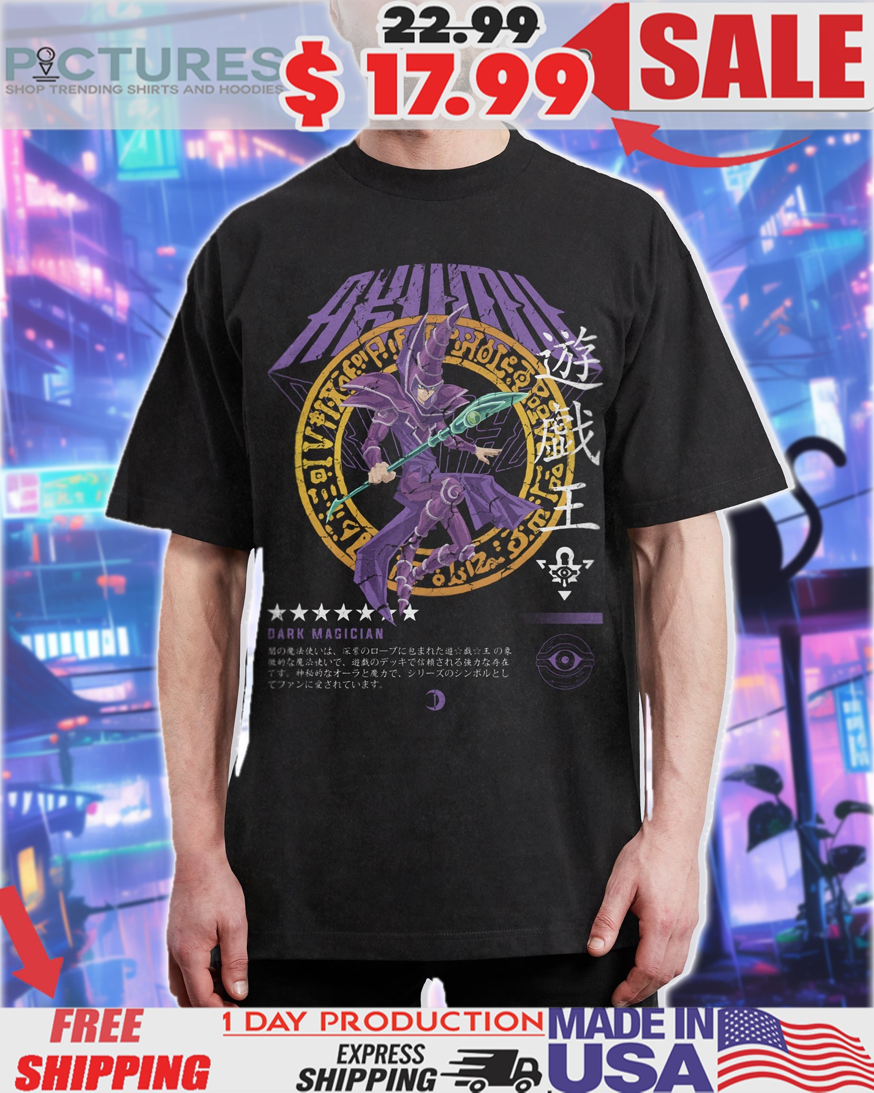Yu-Gi-Oh! Dark Magician Purple Anime Shirt