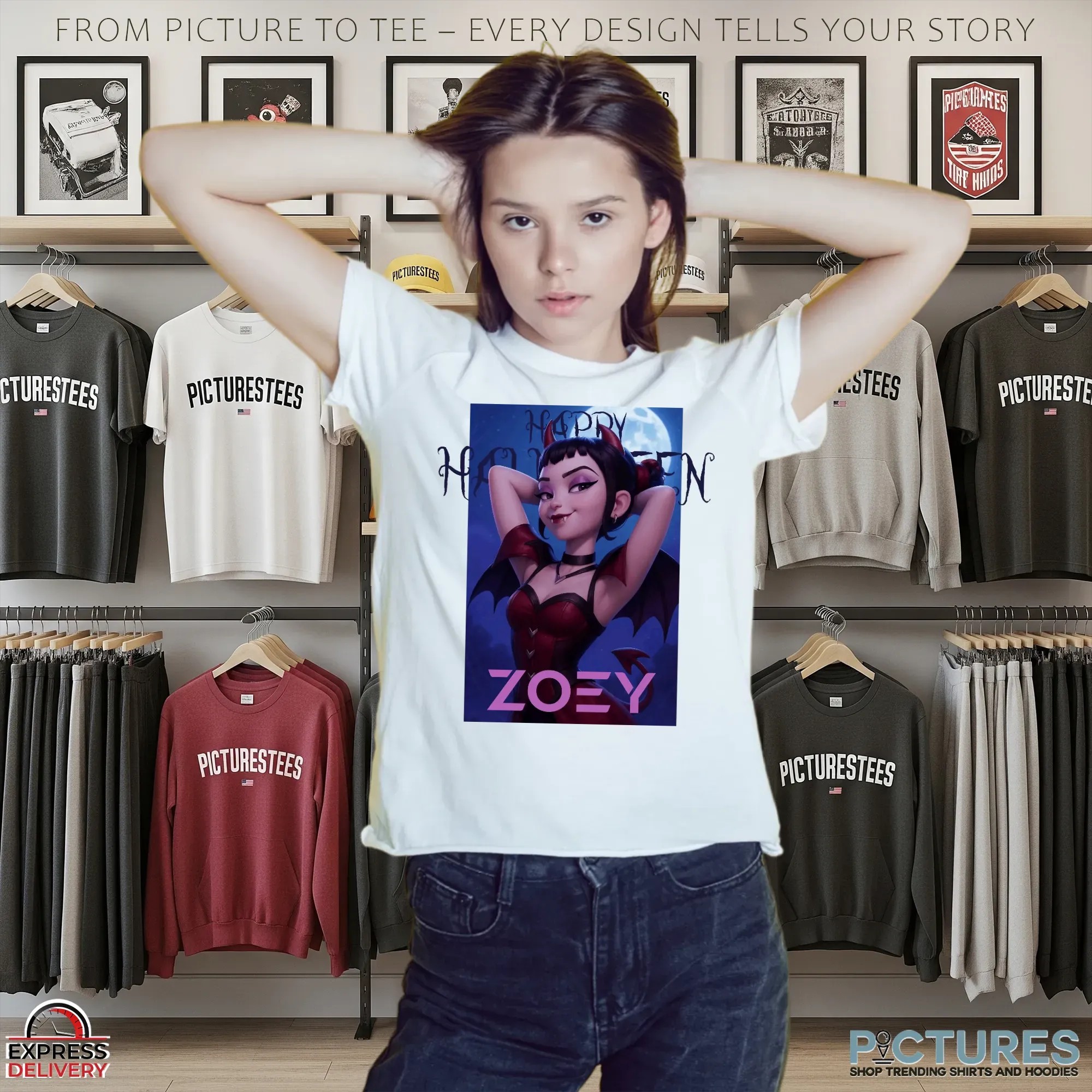 Zoey Huntrix Happy Halloween Gothic Vampire T Shirt