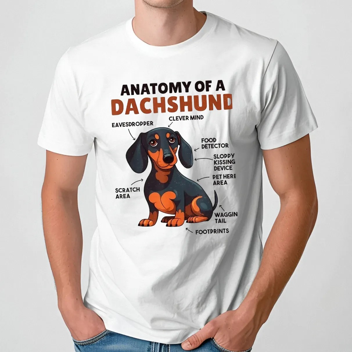 Anatomy Of A Dachshund Eavesdropped Clever Mind T Shirt