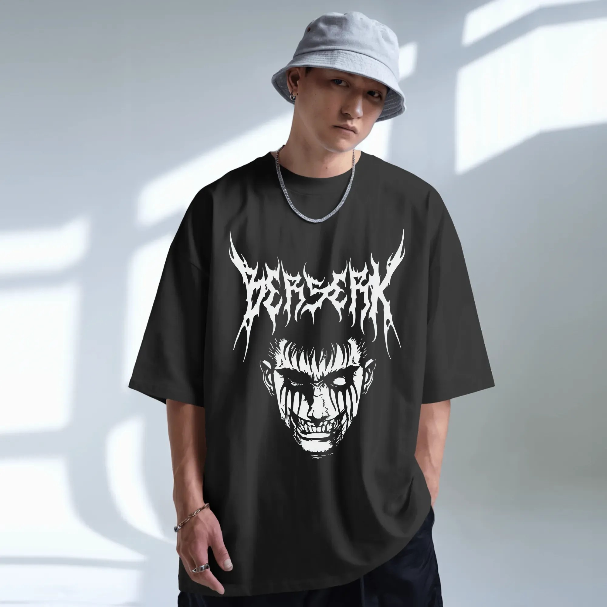 Berserk Guts Mad Smile Metal Style T Shirt