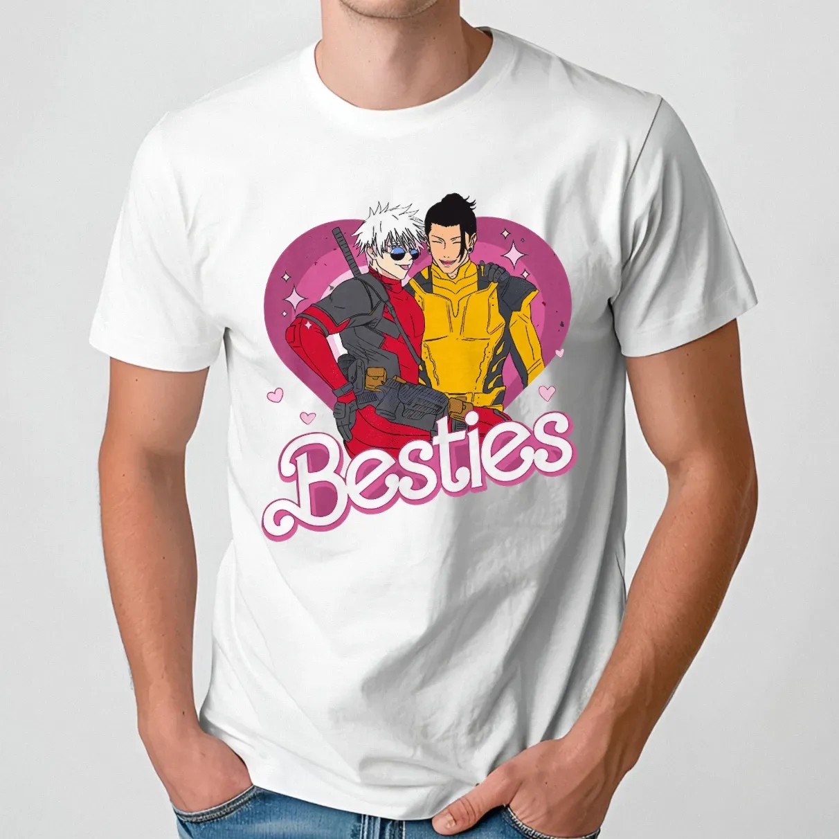 Bestie Gojo Geto Superhero Deadpool Wolverine T Shirt