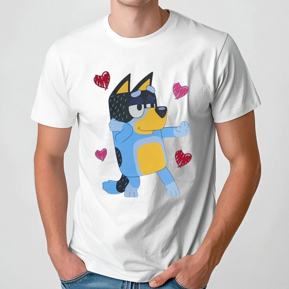 Bluey Bandit Heart Love Cartoon T Shirt