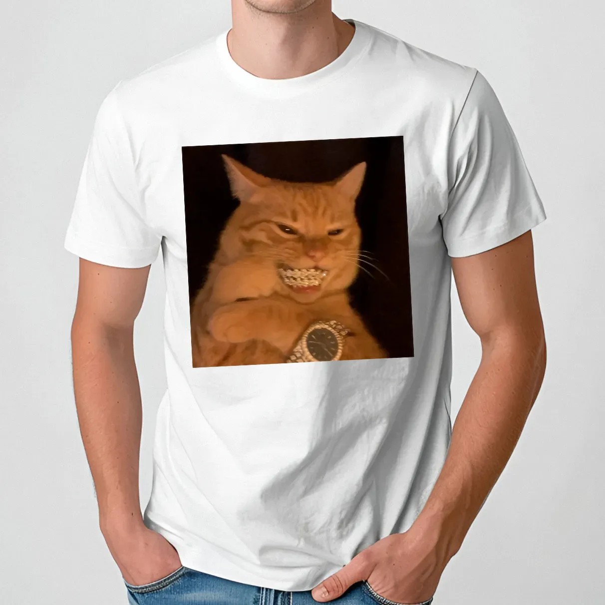 Bust Down Cat Blinged Out Meme T Shirt
